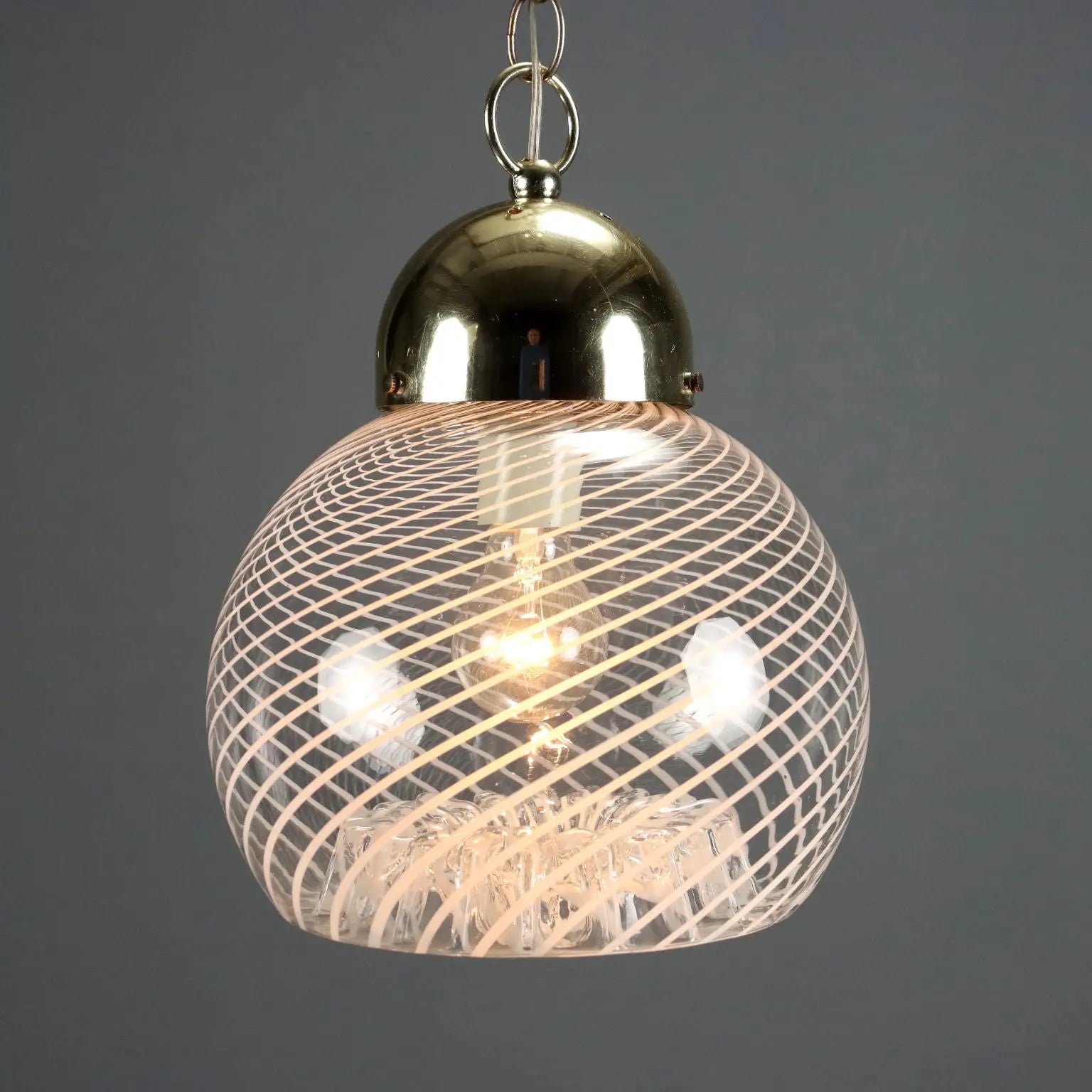 Vintage Ceiling Lamp Chromed Metal Design Italy 1970s