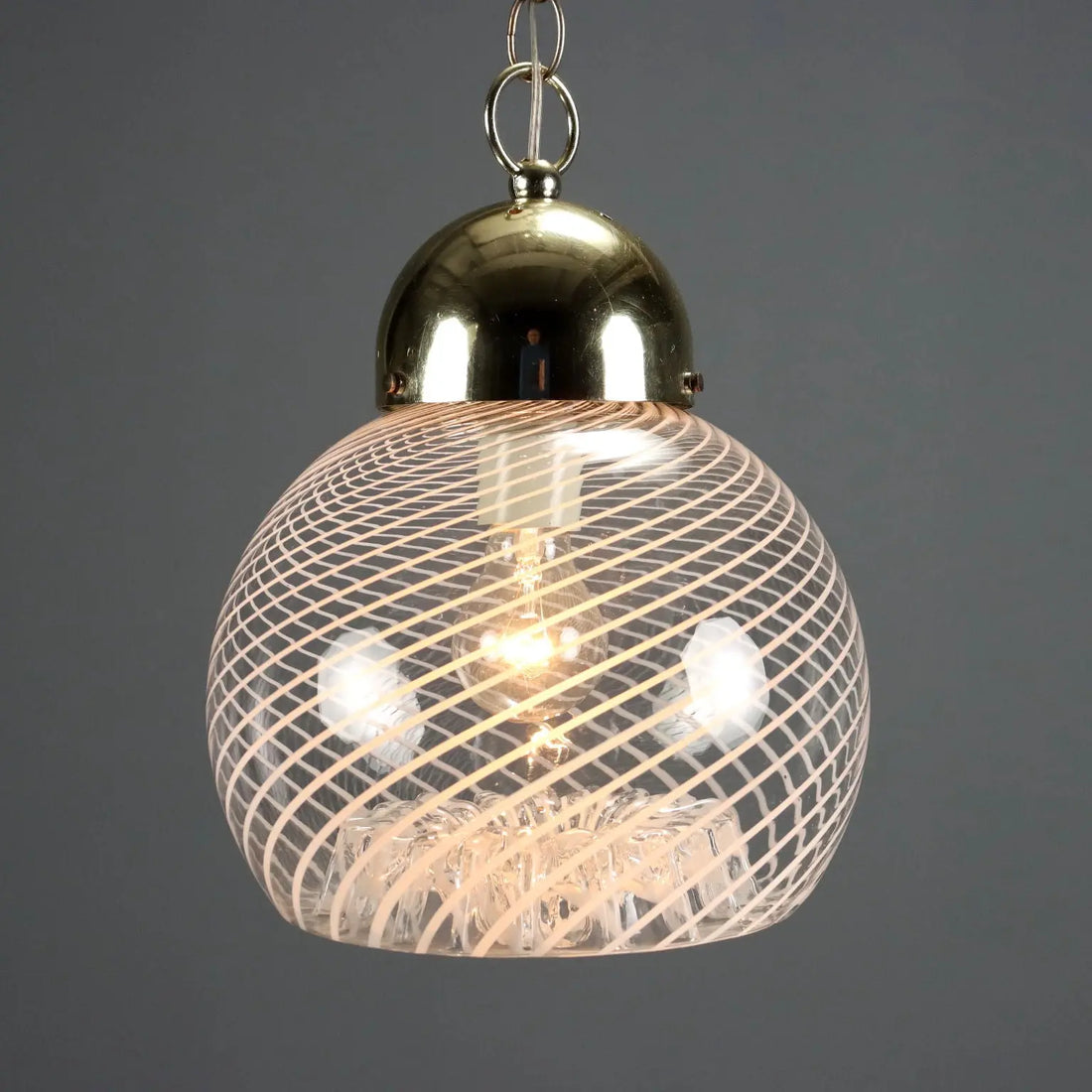 Vintage Ceiling Lamp Chromed Metal Design Italy 1970s
