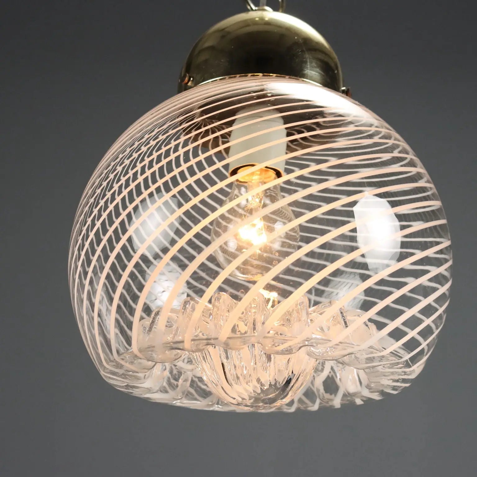 Vintage Ceiling Lamp Chromed Metal Design Italy 1970s