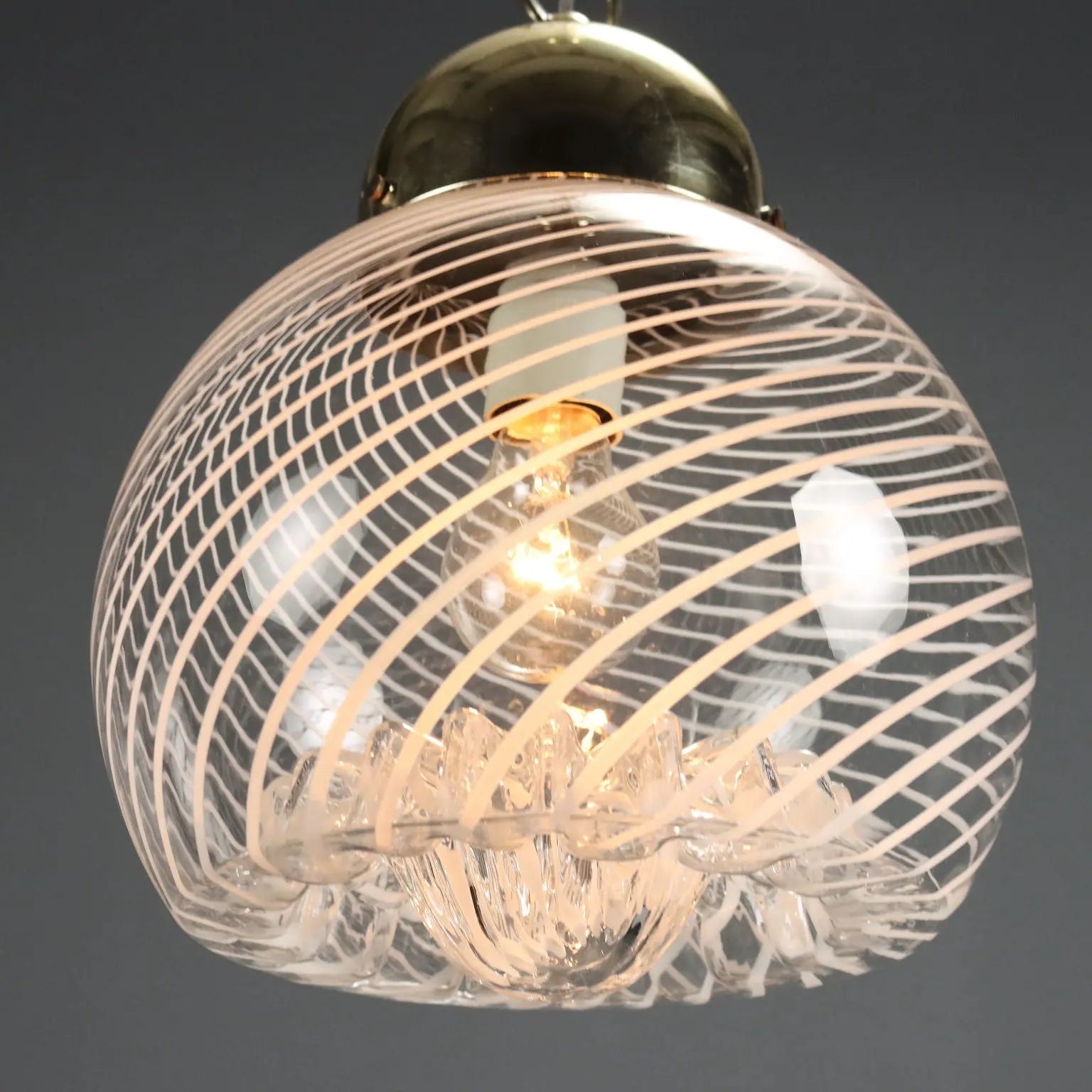 Vintage Ceiling Lamp Chromed Metal Design Italy 1970s