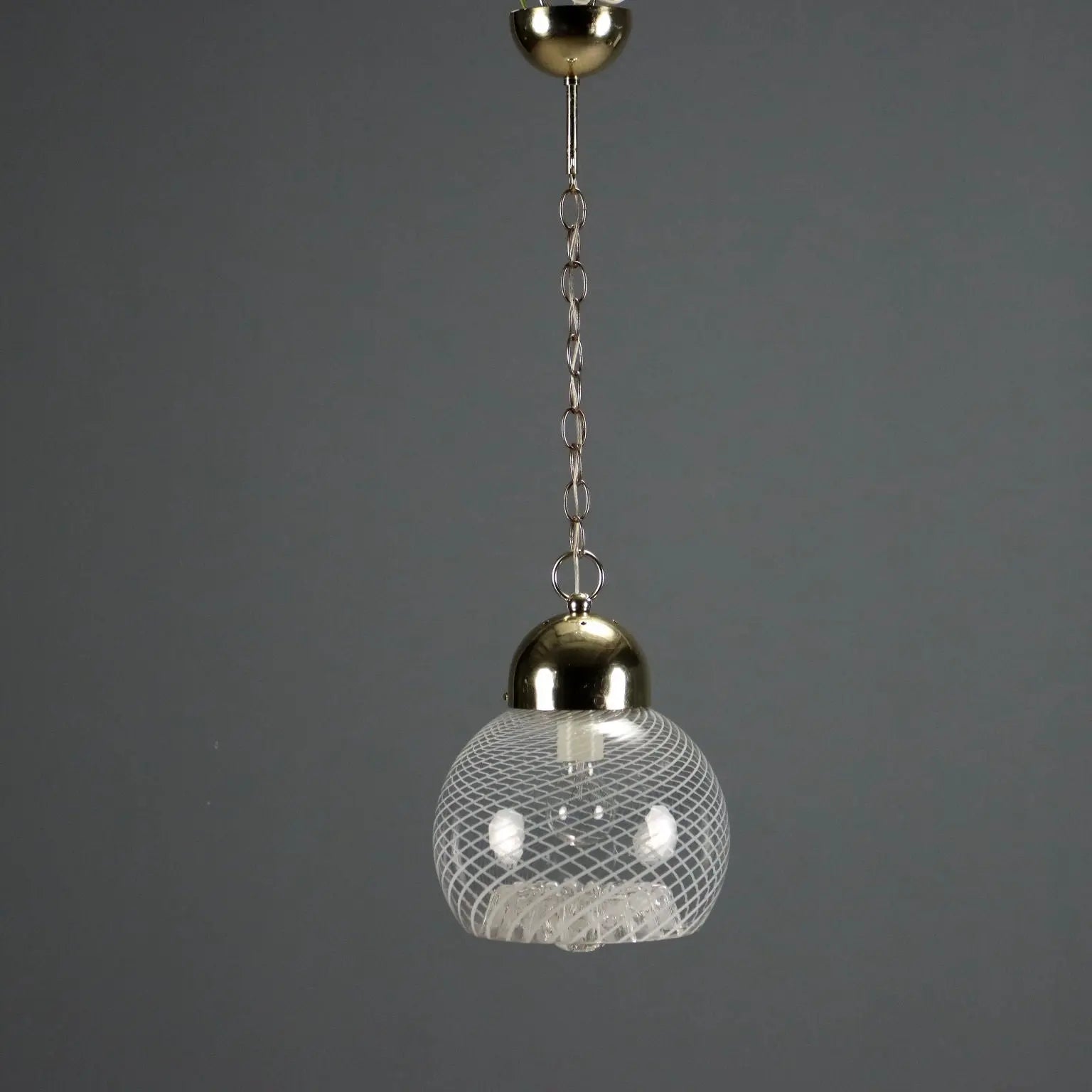 Vintage Ceiling Lamp Chromed Metal Design Italy 1970s
