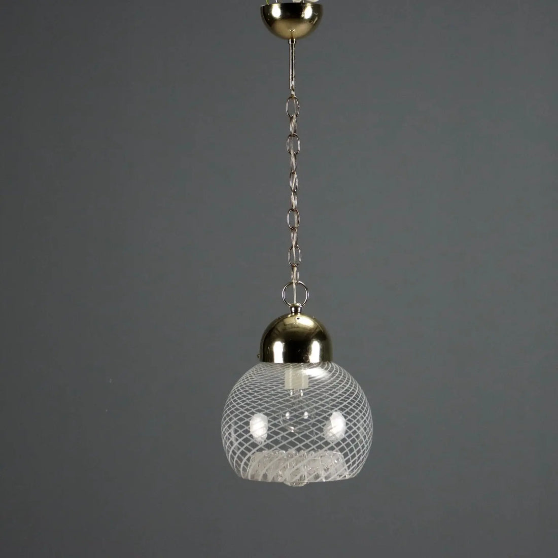 Vintage Ceiling Lamp Chromed Metal Design Italy 1970s