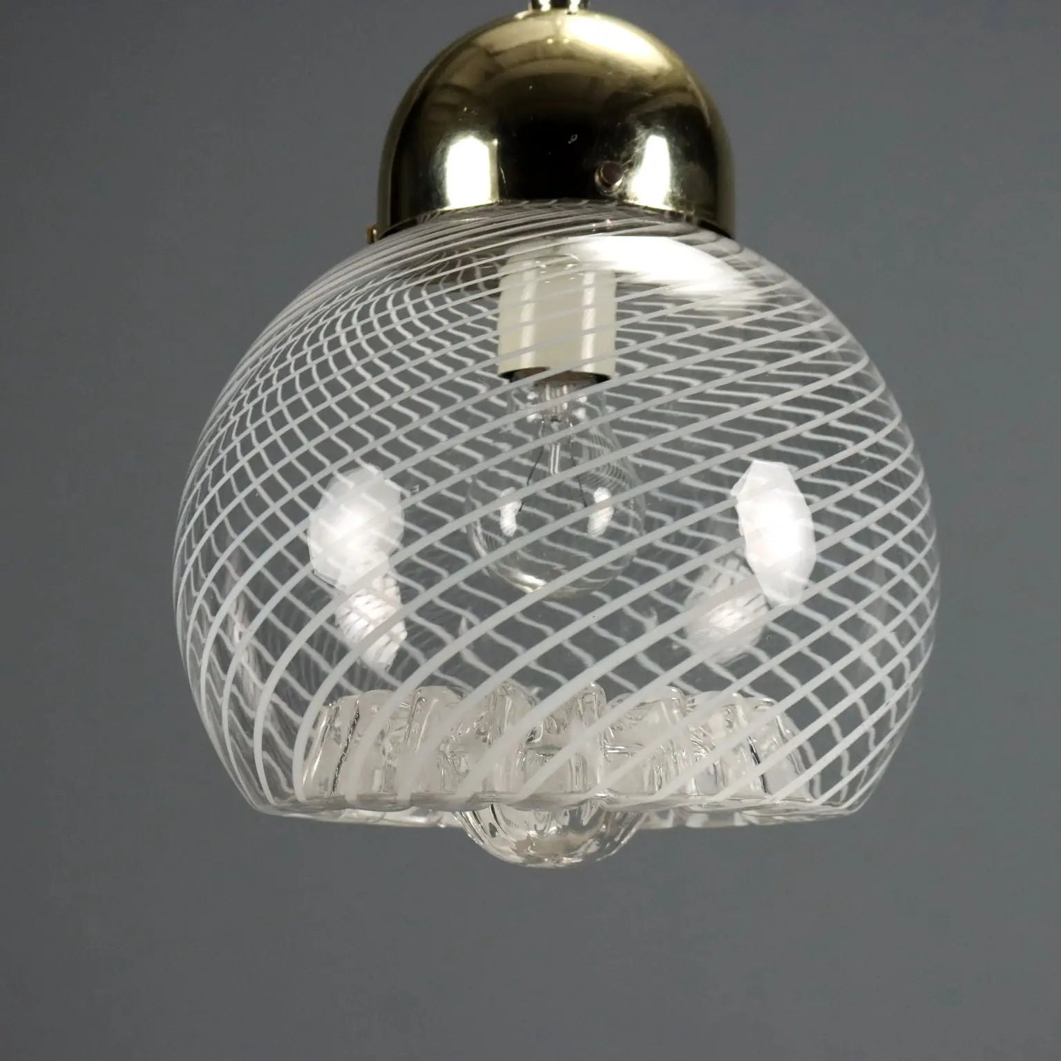 Vintage Ceiling Lamp Chromed Metal Design Italy 1970s