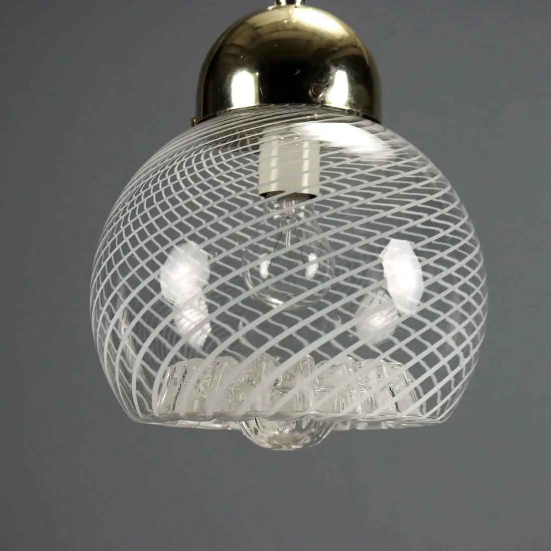 Vintage Ceiling Lamp Chromed Metal Design Italy 1970s