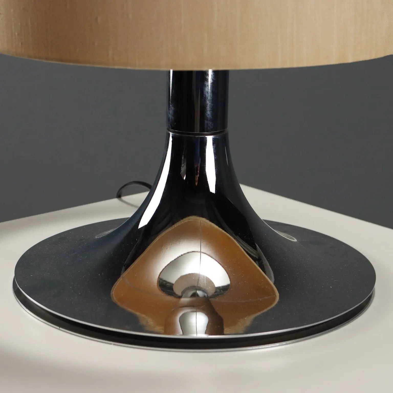 Vintage Table Lamp Chromed Metal Design Italy 1960s