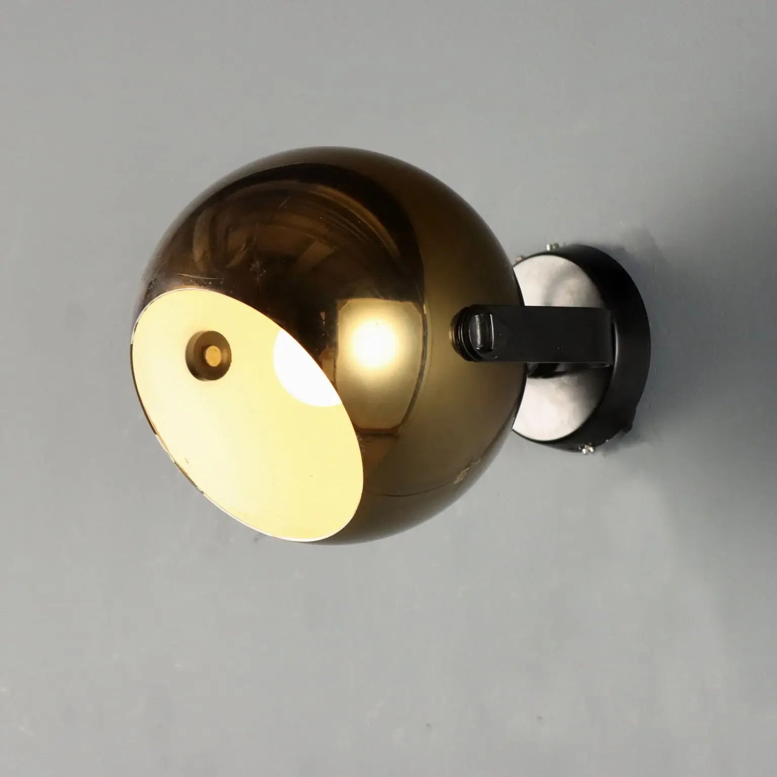 Vintage Wall Lamp Adjustable Metal Design Italy 1960s