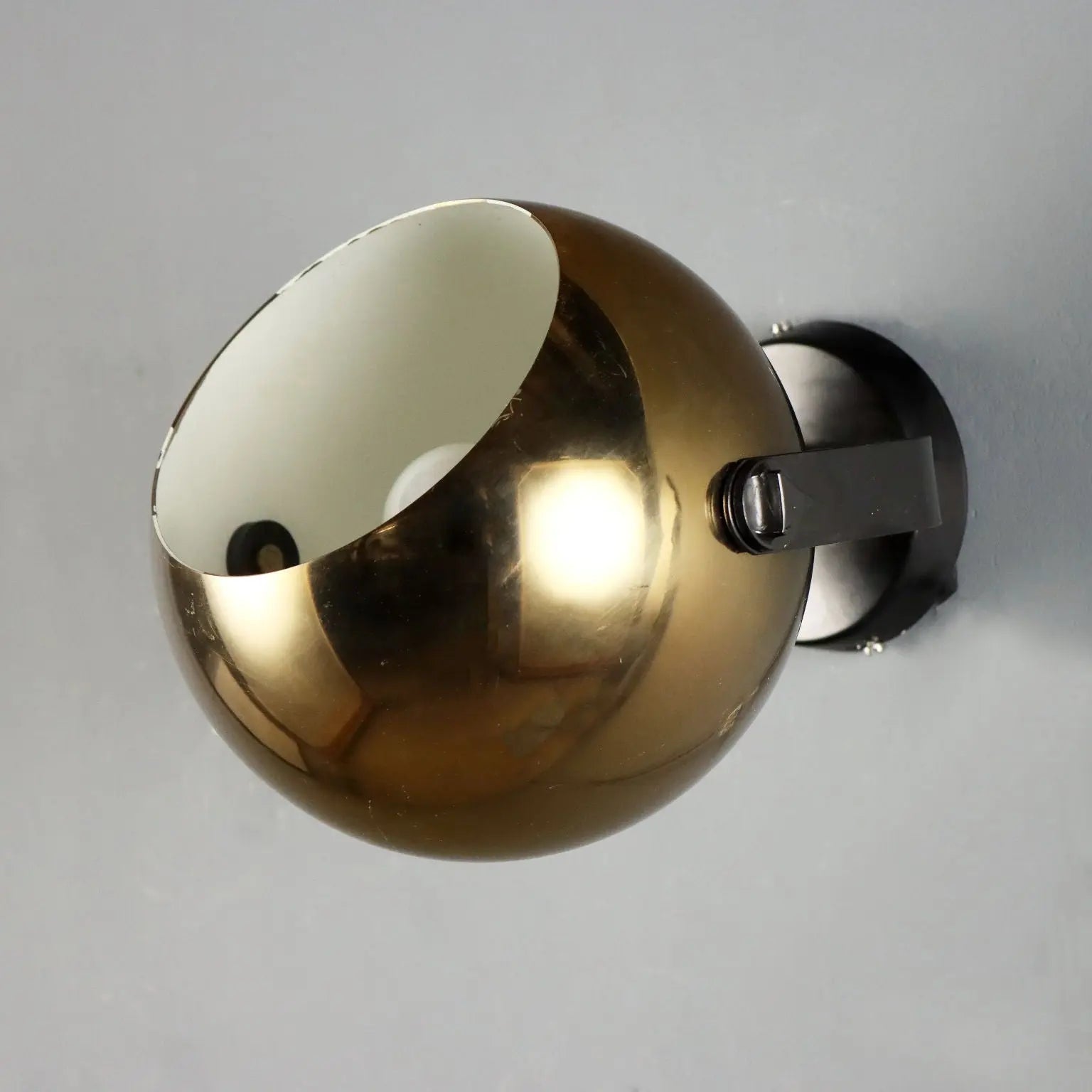 Vintage Wall Lamp Adjustable Metal Design Italy 1960s