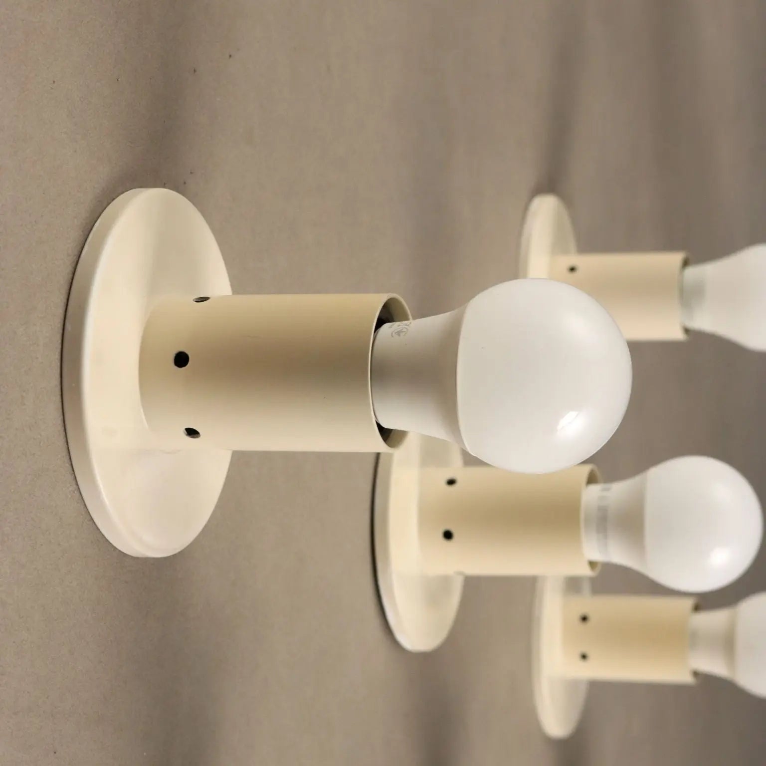 Vintage Wall Lamps White Enamelled Metal Design Italty 1960s