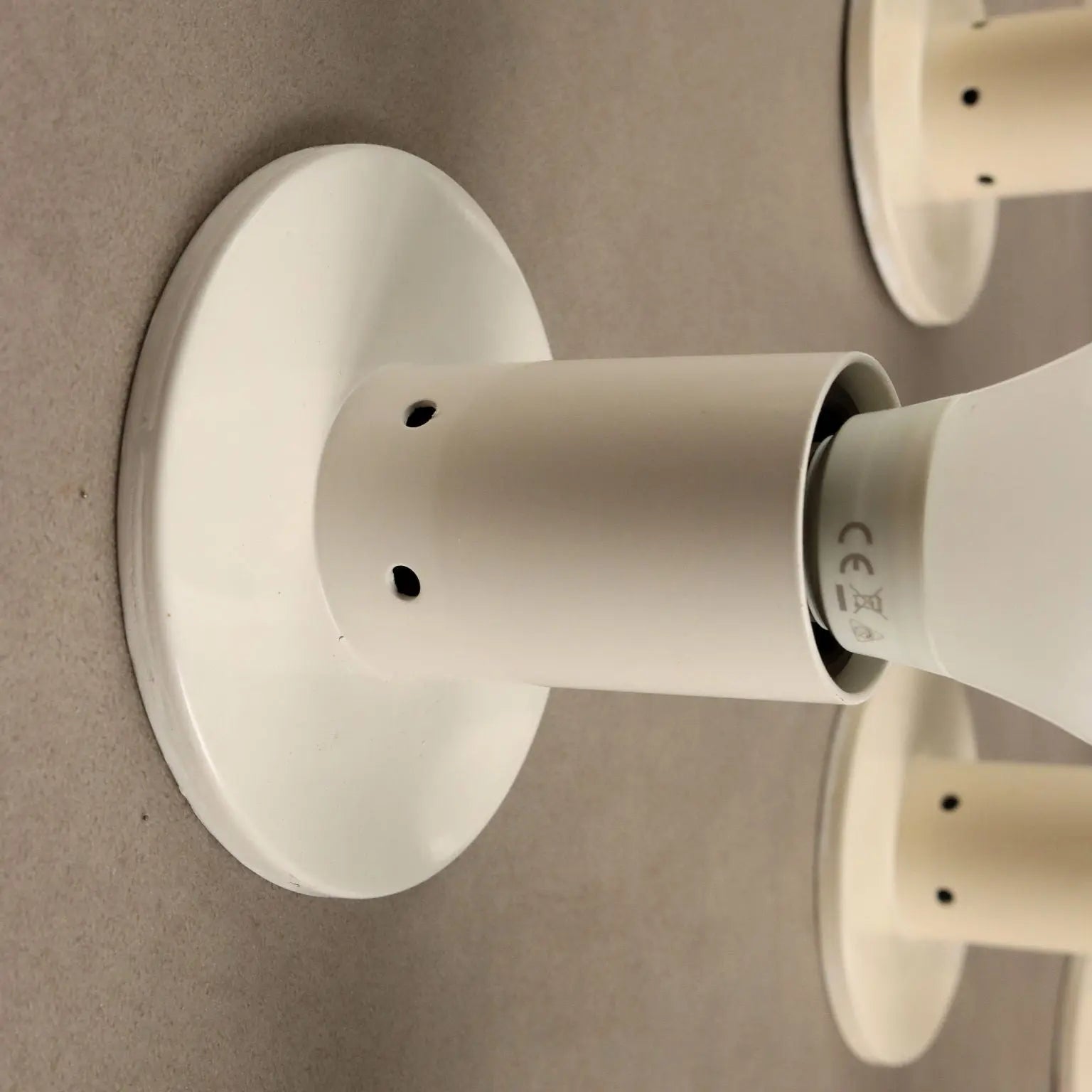 Vintage Wall Lamps White Enamelled Metal Design Italty 1960s