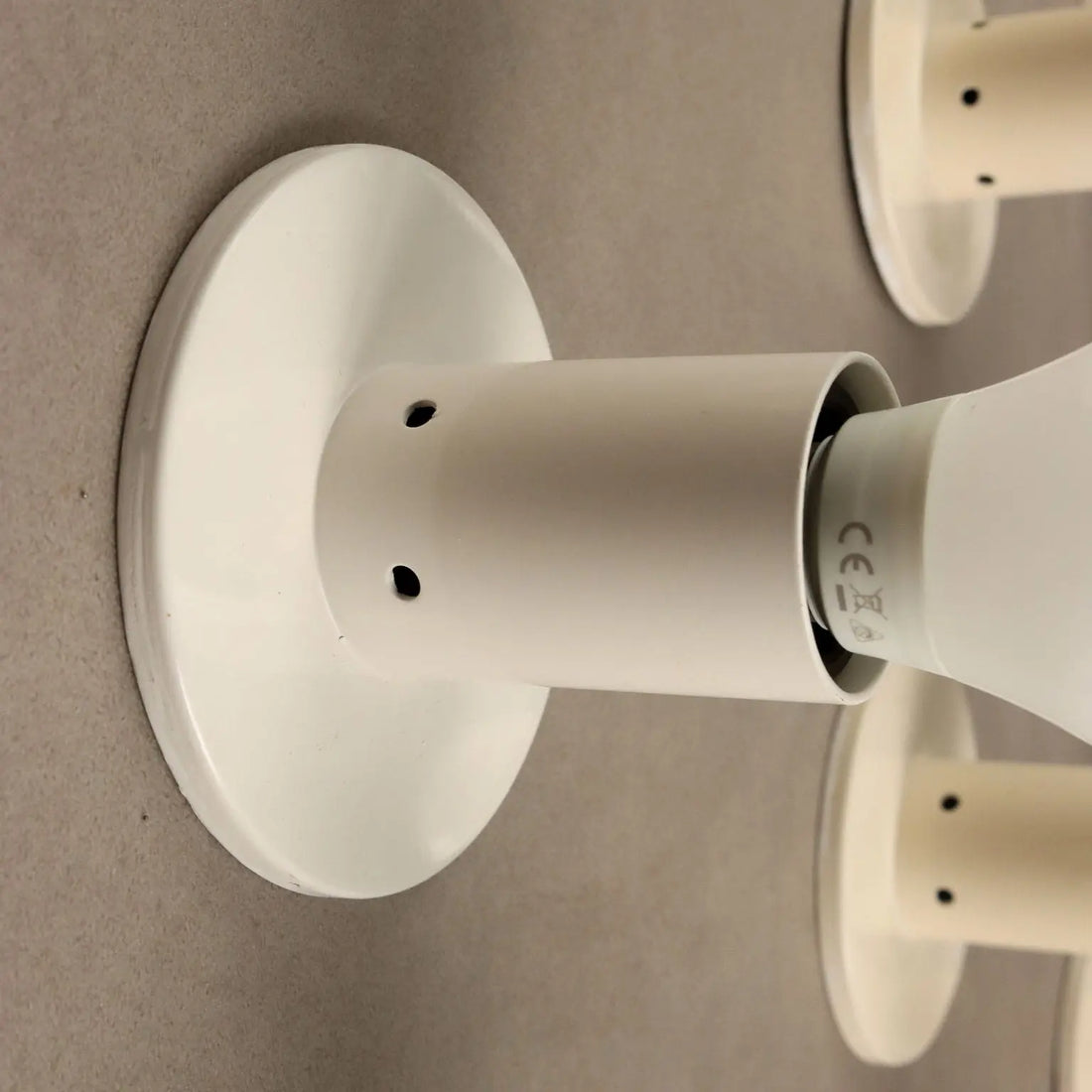 Vintage Wall Lamps White Enamelled Metal Design Italty 1960s