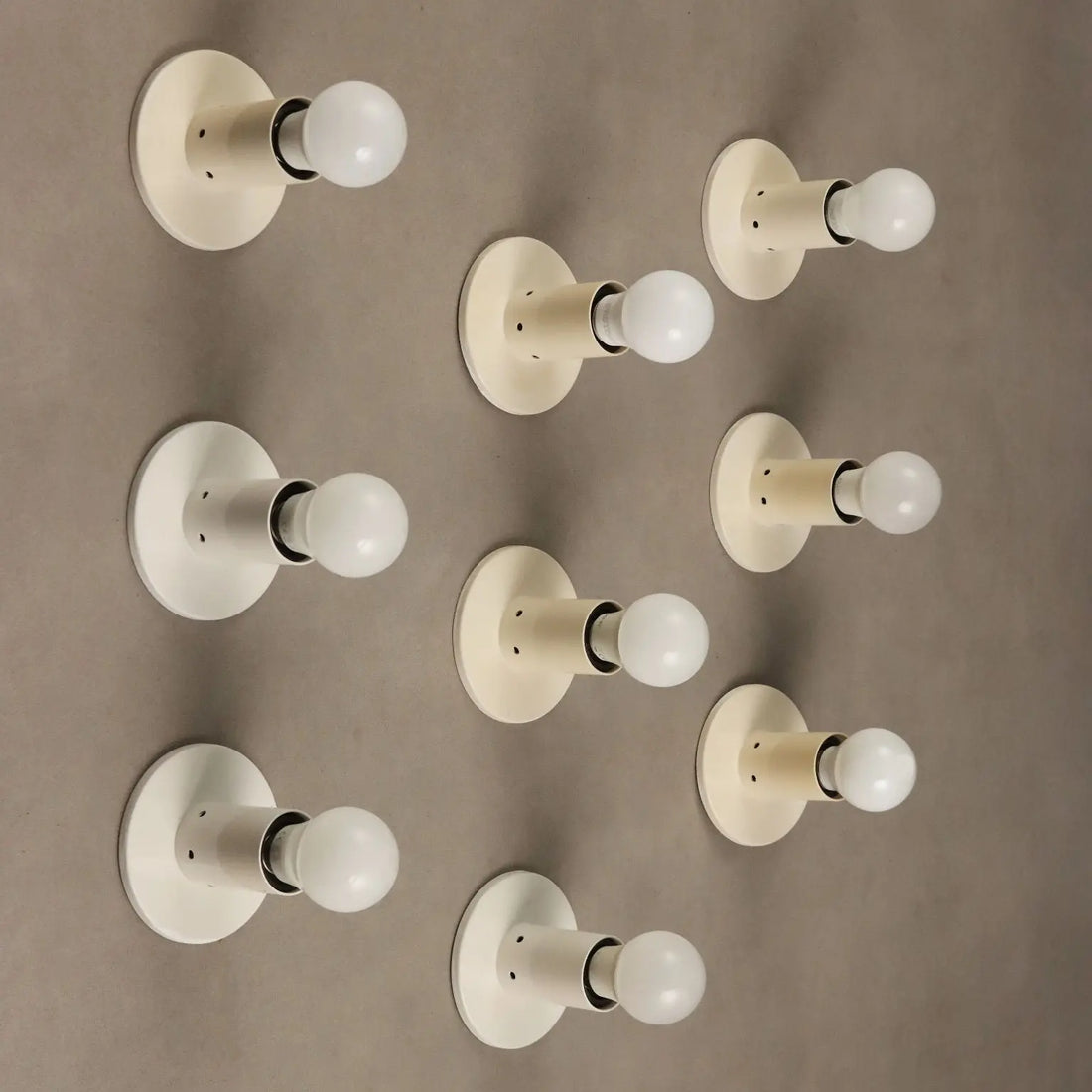 Vintage Wall Lamps White Enamelled Metal Design Italty 1960s