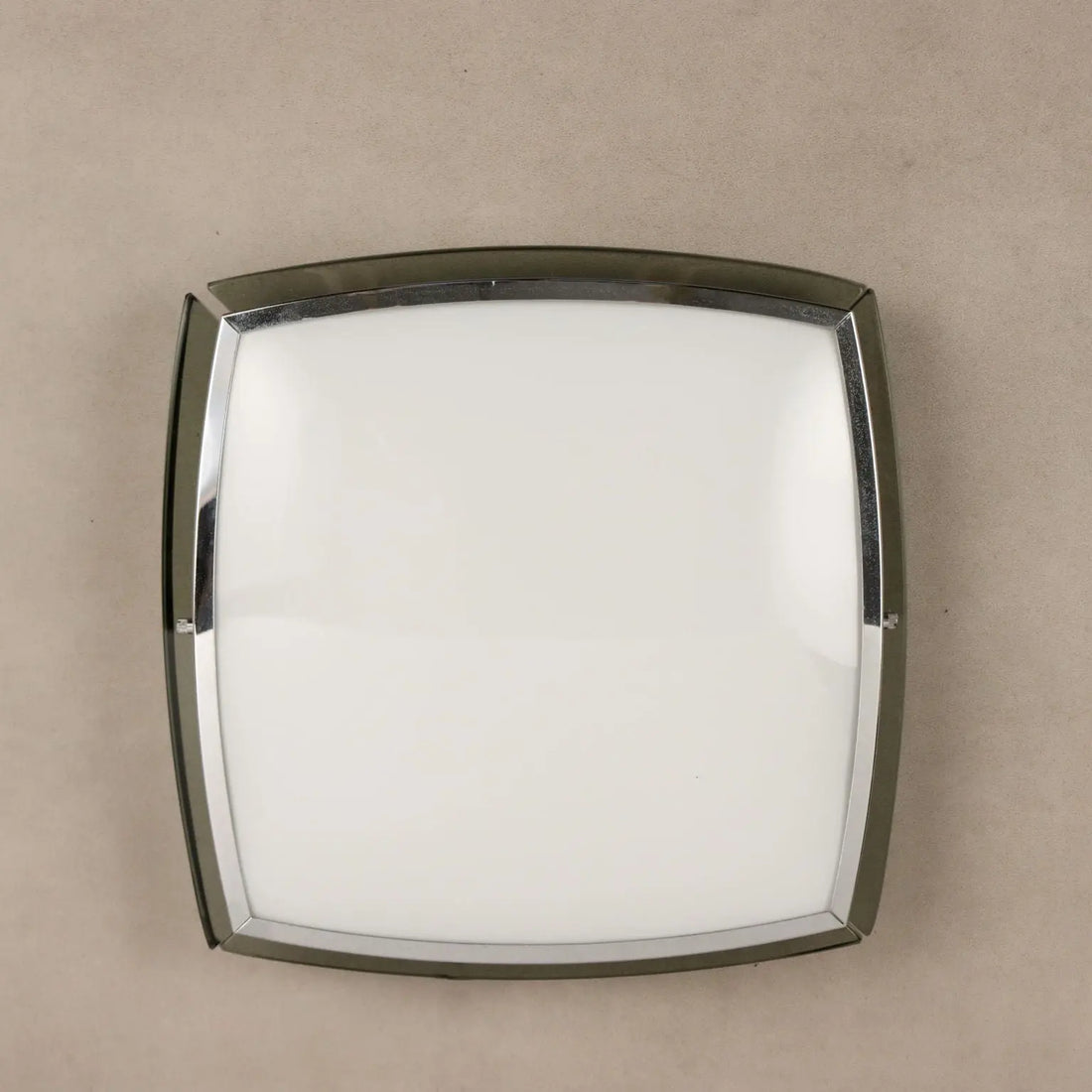 Vintage Ceiling Lamp Glass Aluminium Design Italy 1970s