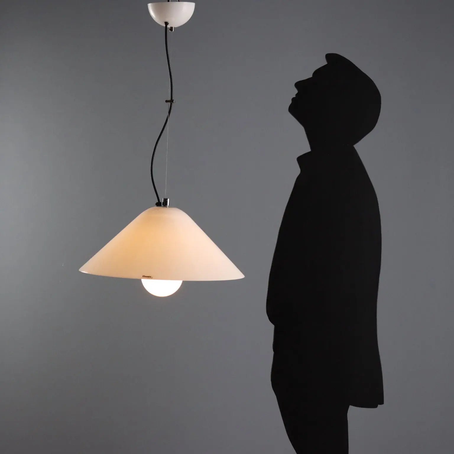 IGuzzini Vintage Ceiling Lamp Plastic Design Italy 1970s
