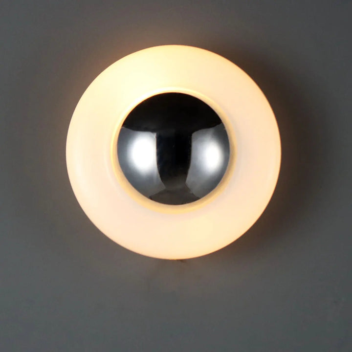 Vintage Wall Lamp Aluminium Glass Design Italy 1960s-70s