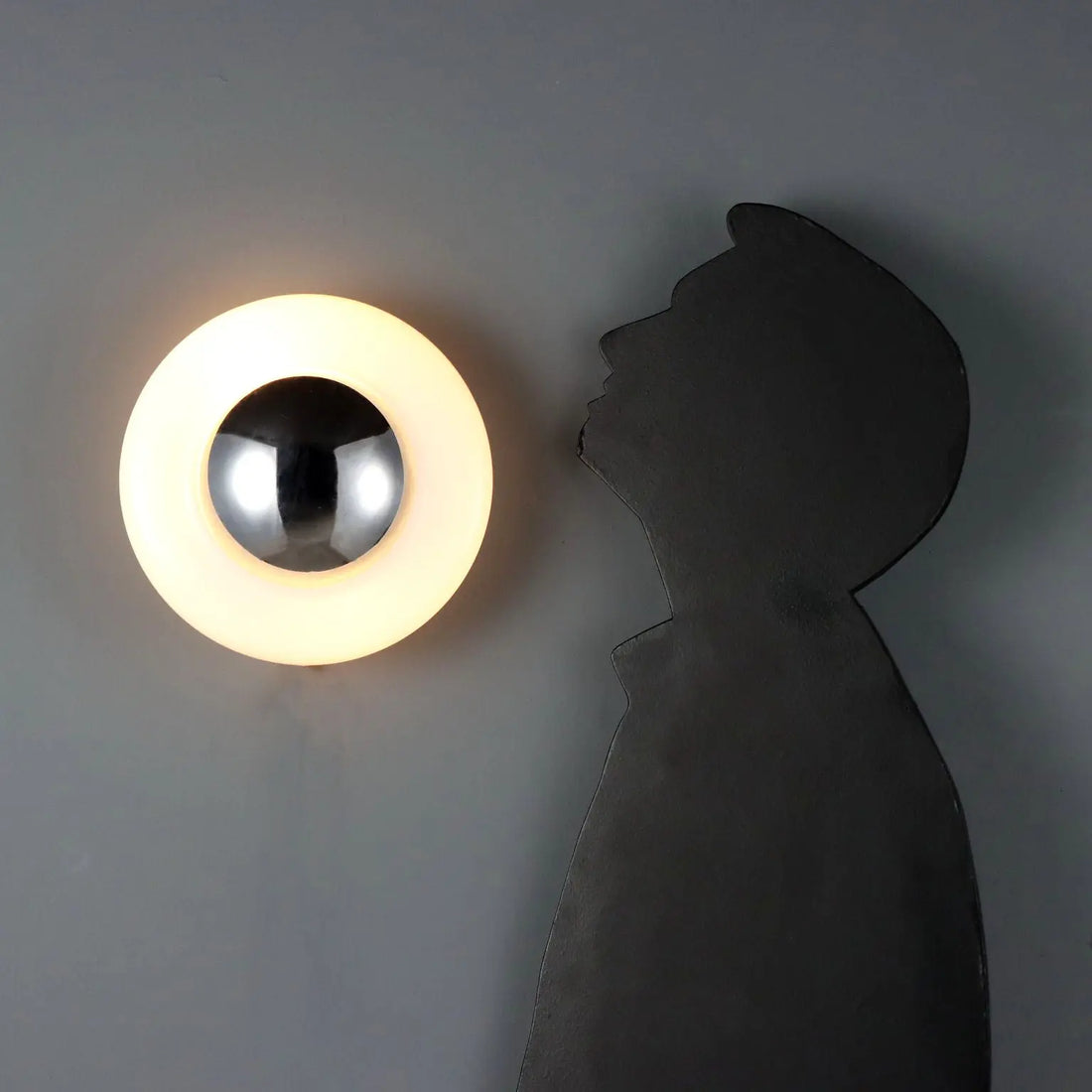 Vintage Wall Lamp Aluminium Glass Design Italy 1960s-70s