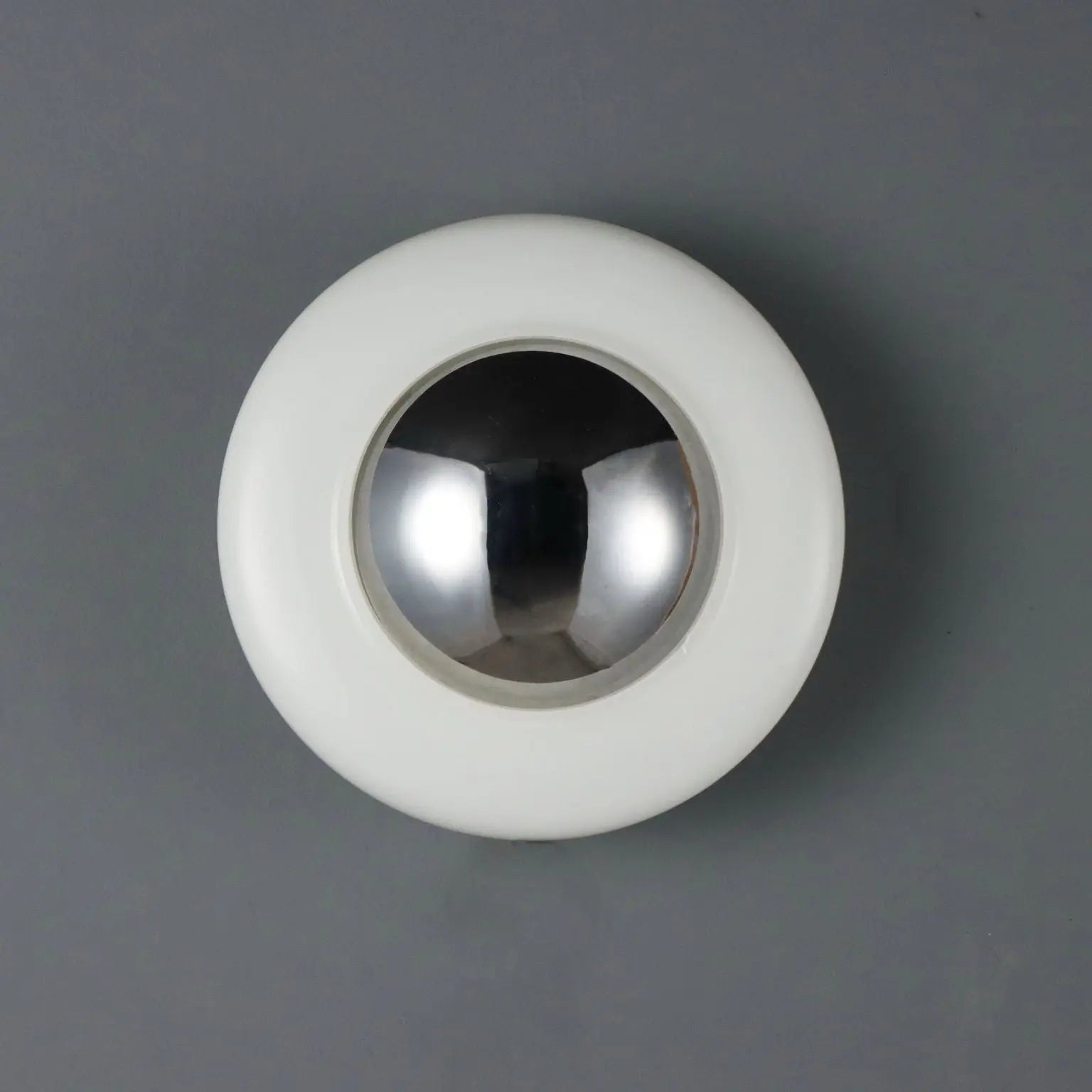 Vintage Wall Lamp Aluminium Glass Design Italy 1960s-70s