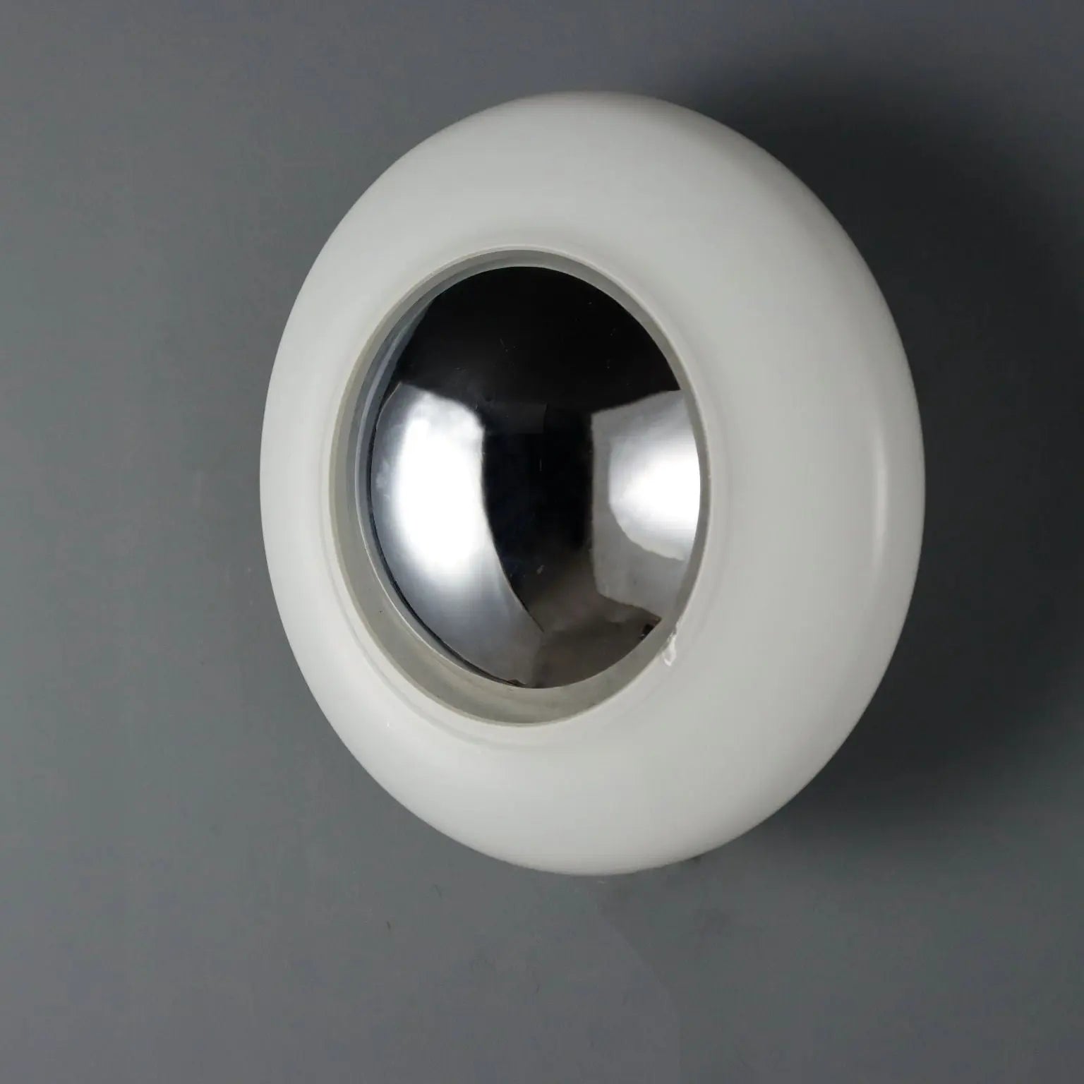 Vintage Wall Lamp Aluminium Glass Design Italy 1960s-70s
