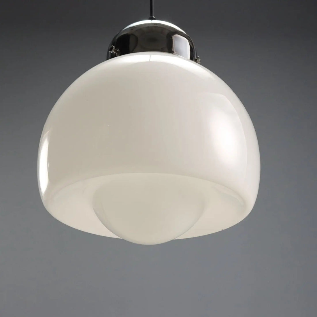 Vintage Ceiling Lamp Glass Metal Design Italy 1960s-1970s