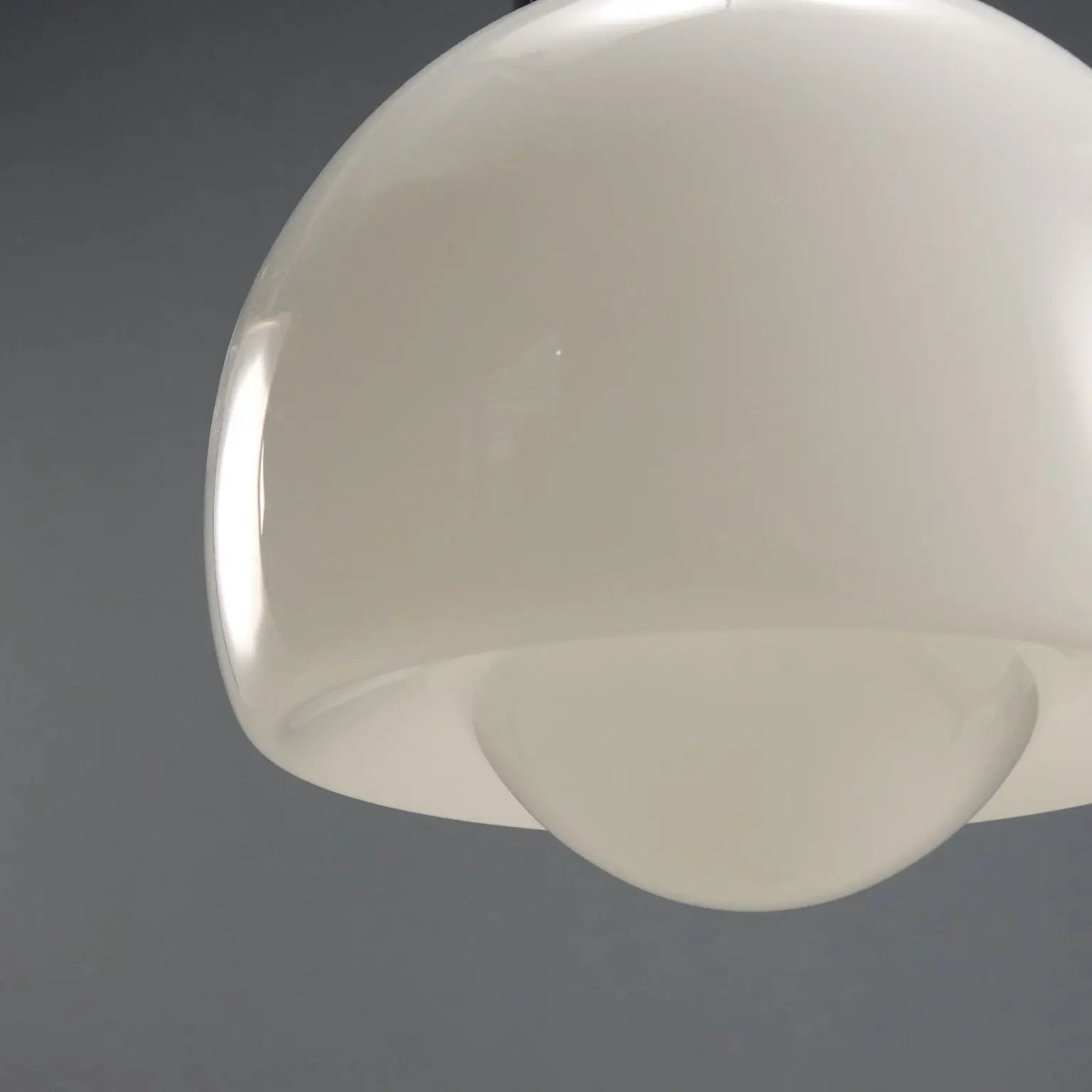 Vintage Ceiling Lamp Glass Metal Design Italy 1960s-1970s