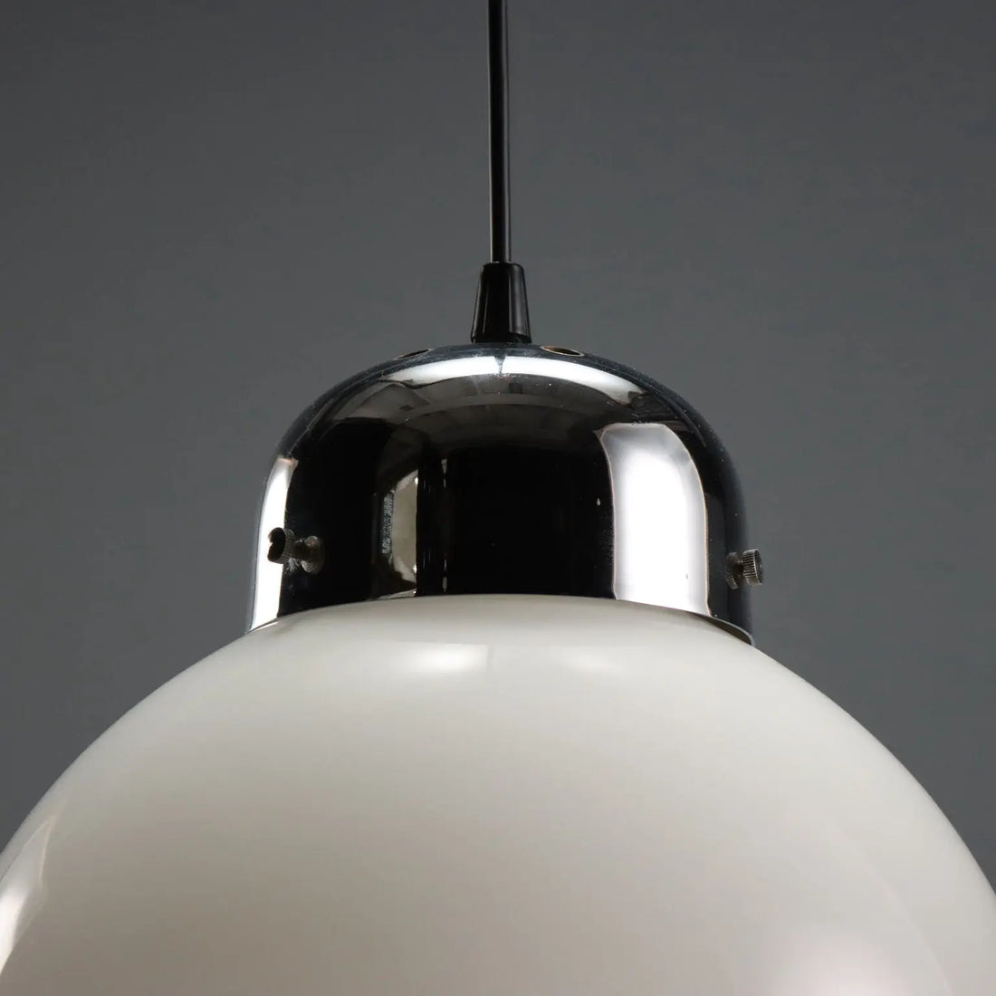 Vintage Ceiling Lamp Glass Metal Design Italy 1960s-1970s