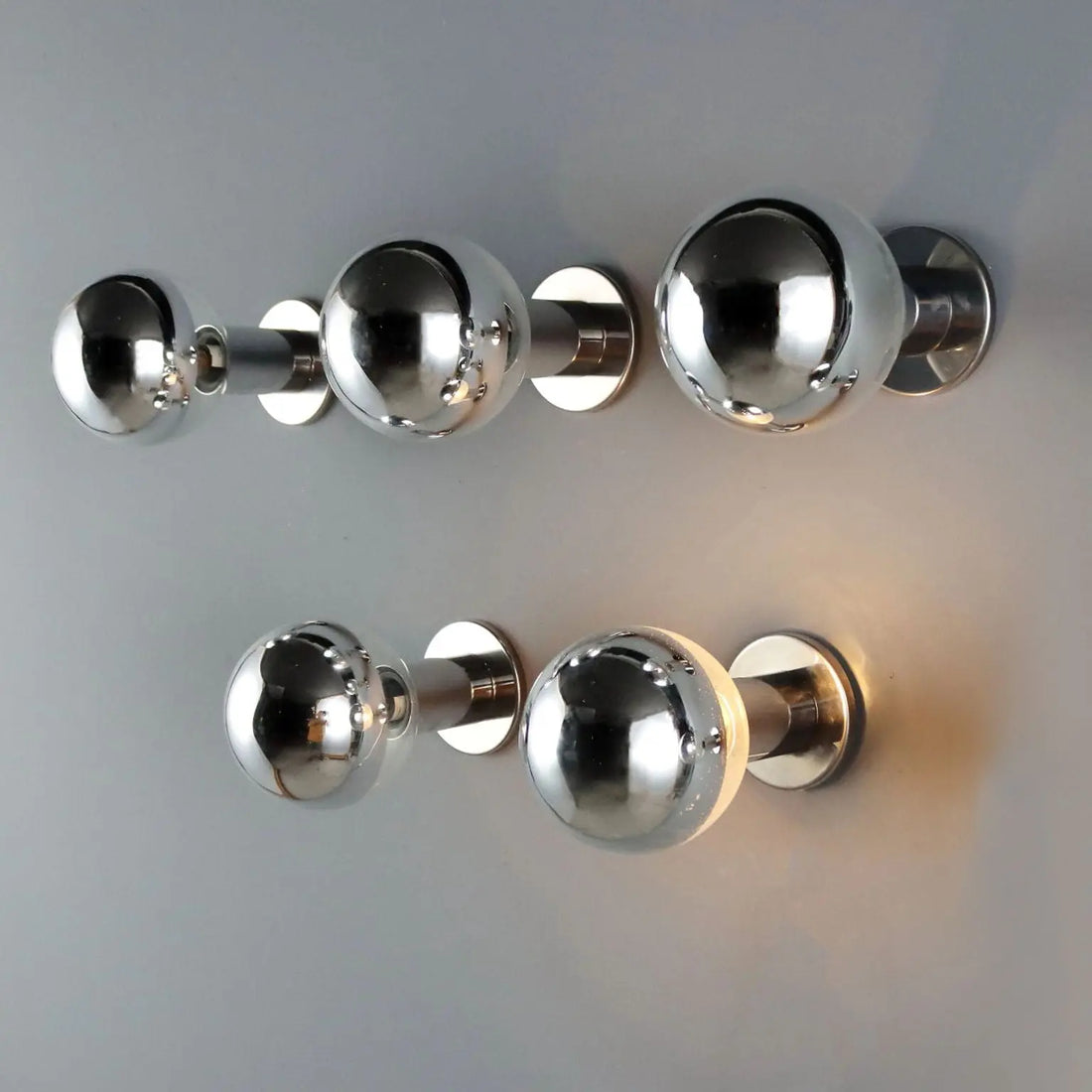 Vintage Space Age Wall Lamp Chromed Metal Design Italy 1960s-1970s