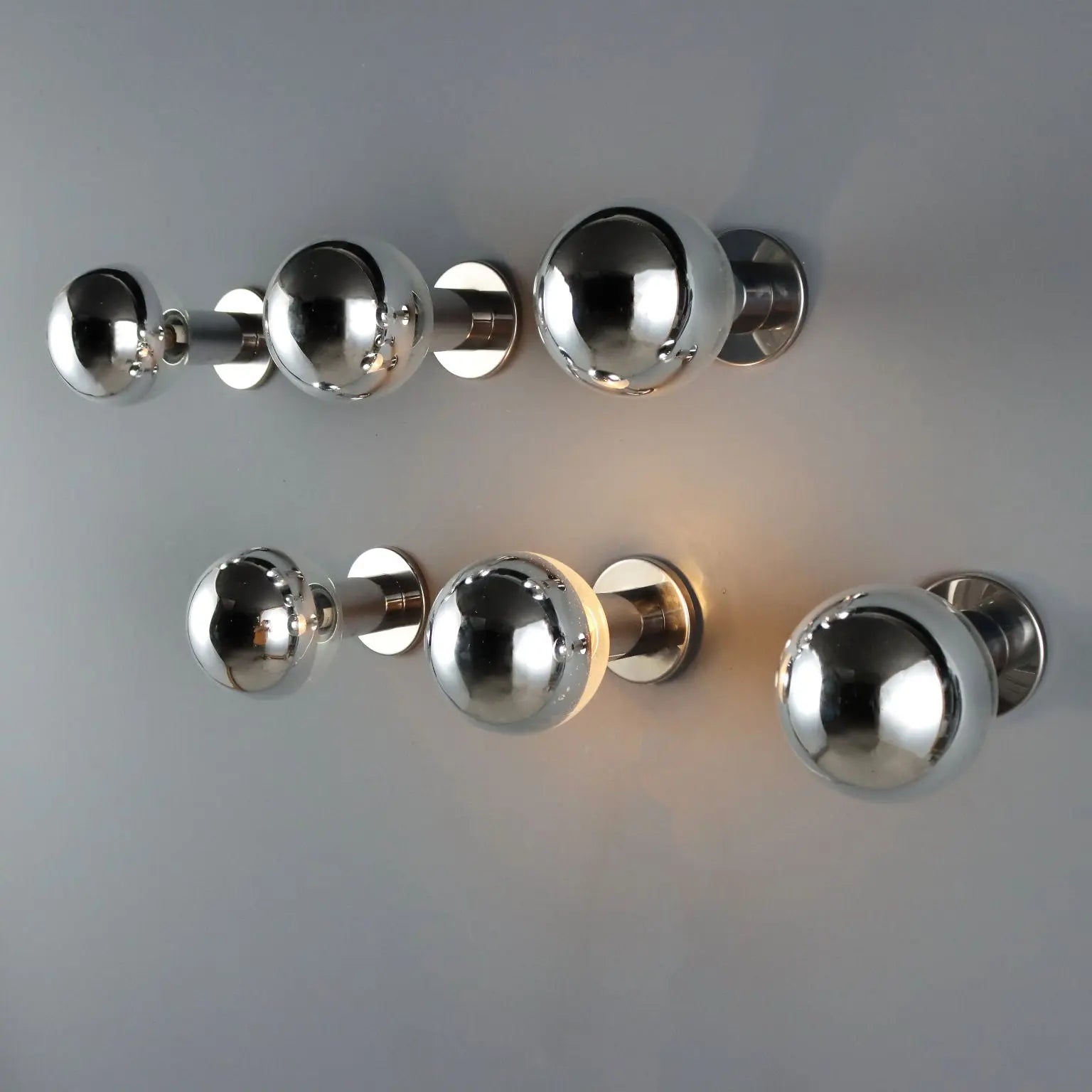 Vintage Space Age Wall Lamp Chromed Metal Design Italy 1960s-1970s