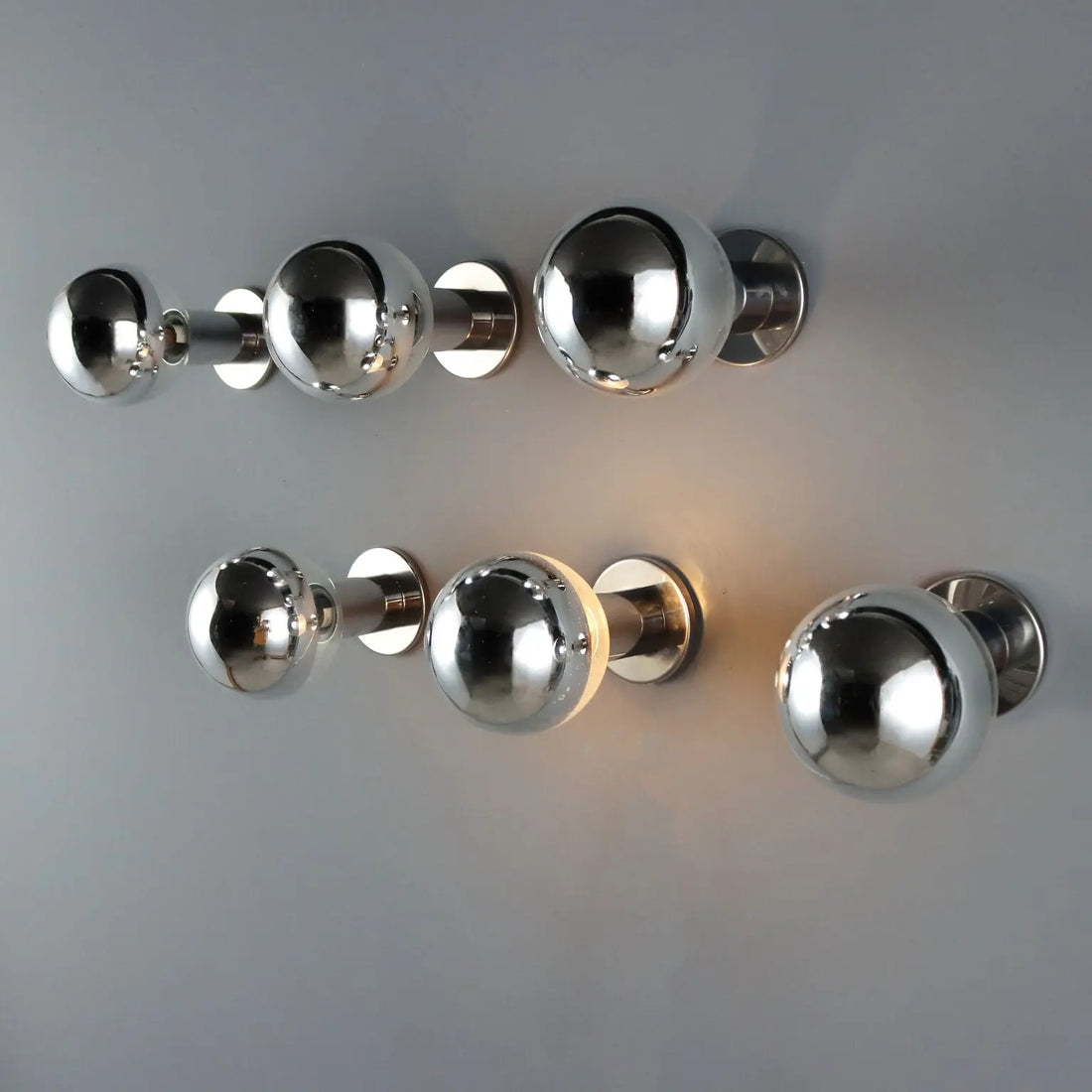 Vintage Space Age Wall Lamp Chromed Metal Design Italy 1960s-1970s