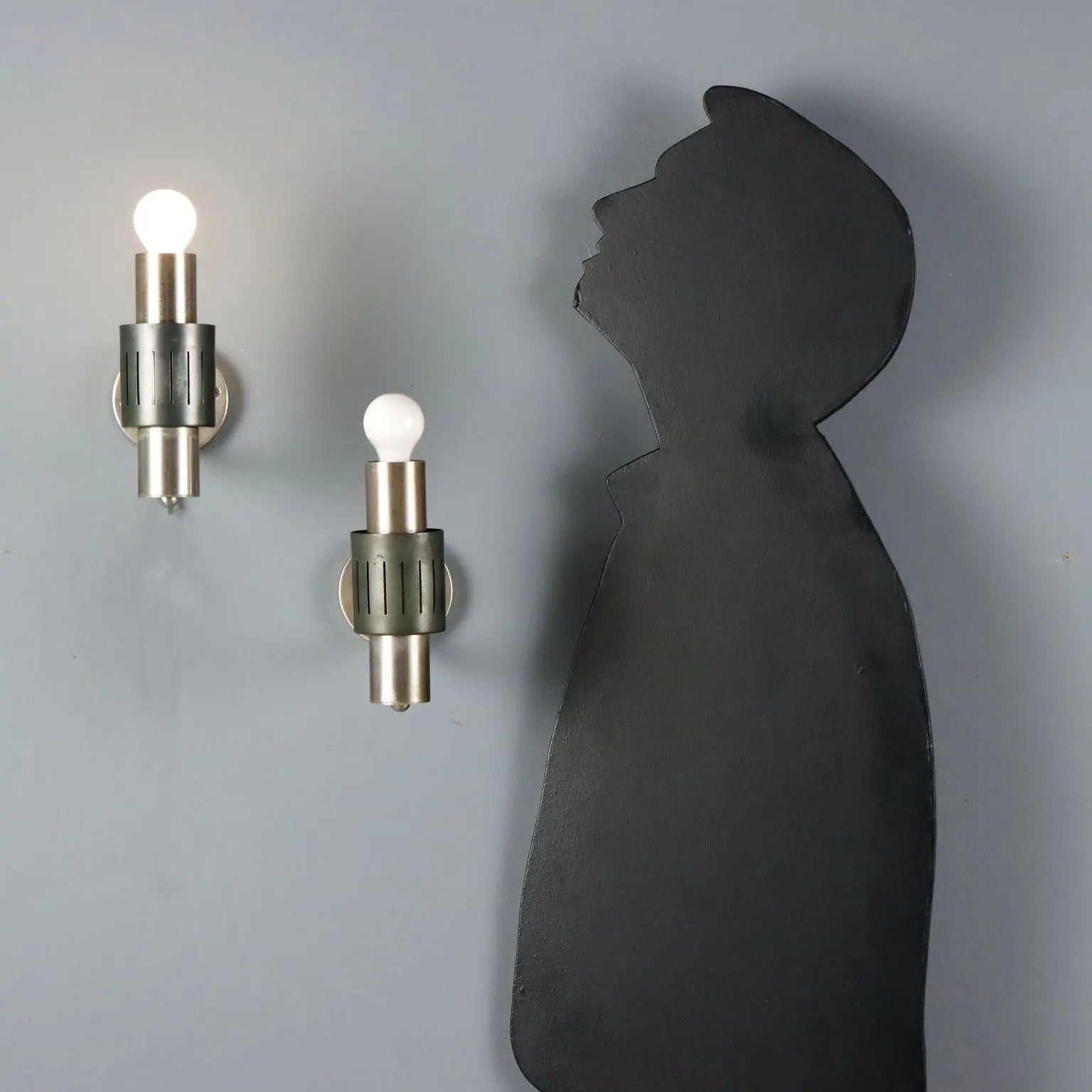 Vintage Wall Lamps Chromed Metal Aluminium Design Italy 1960s