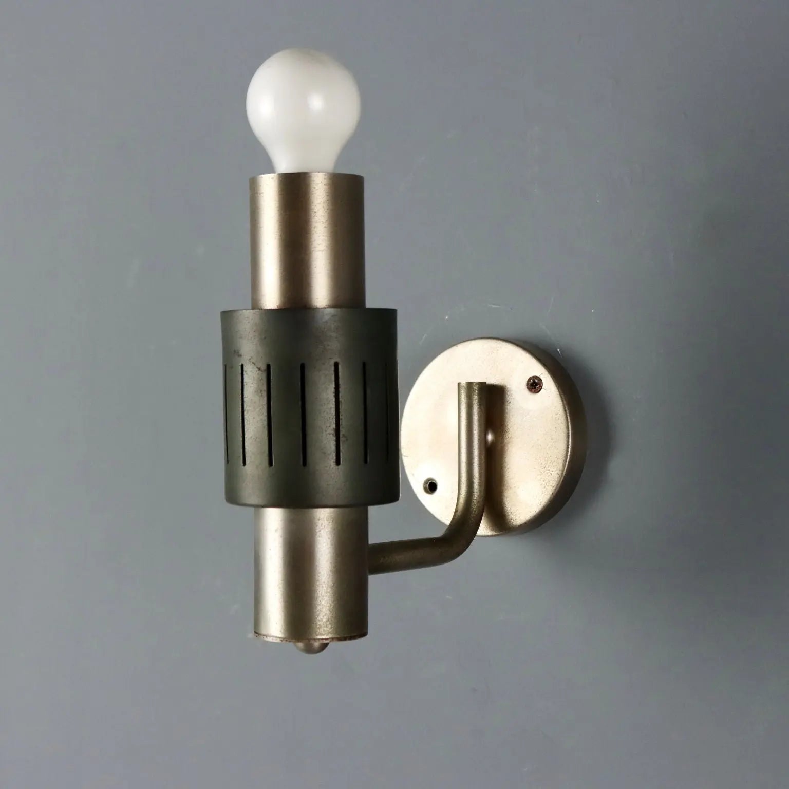 Vintage Wall Lamps Chromed Metal Aluminium Design Italy 1960s