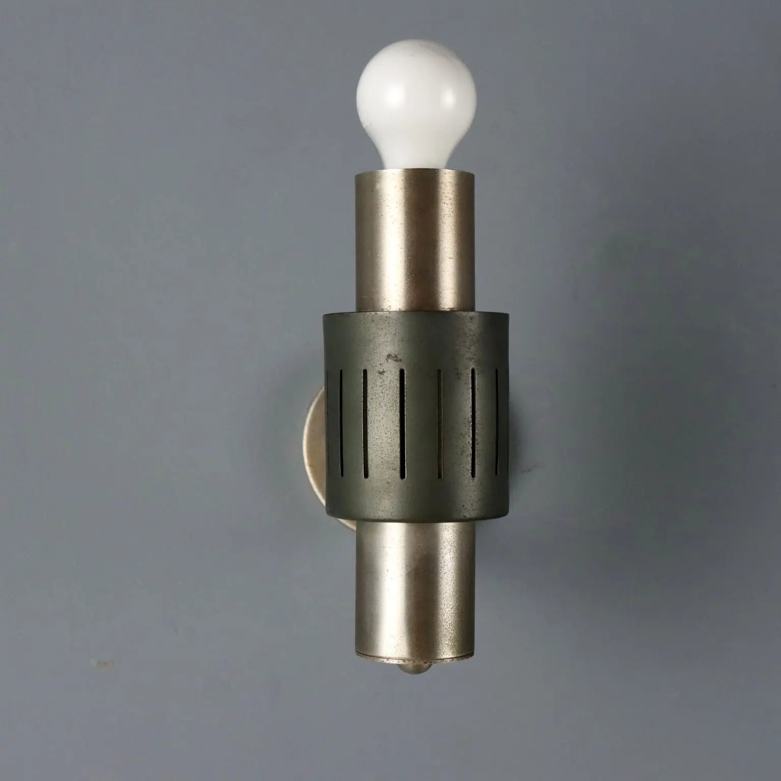 Vintage Wall Lamps Chromed Metal Aluminium Design Italy 1960s