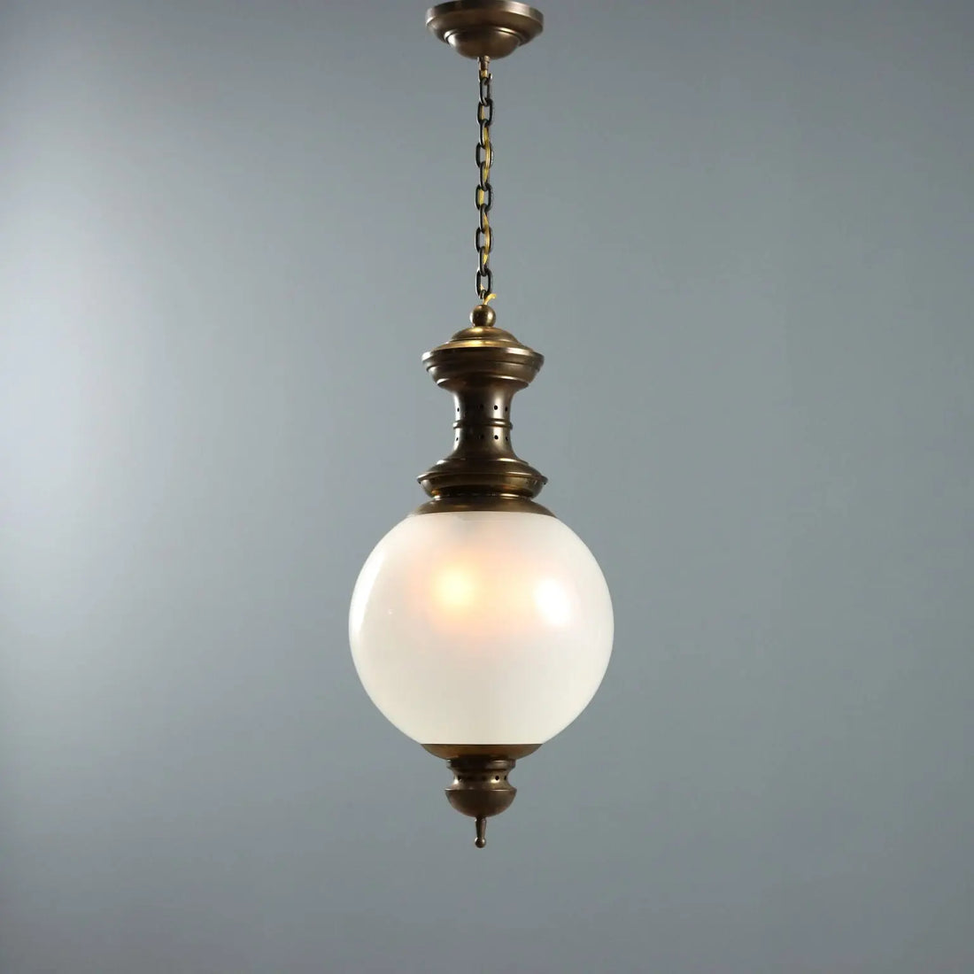 Vintage Ceiling Lamp Glass Brass Design Italy 1950s
