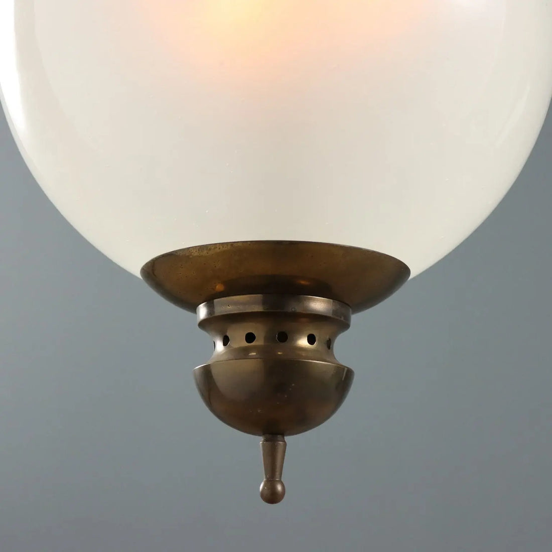 Vintage Ceiling Lamp Glass Brass Design Italy 1950s