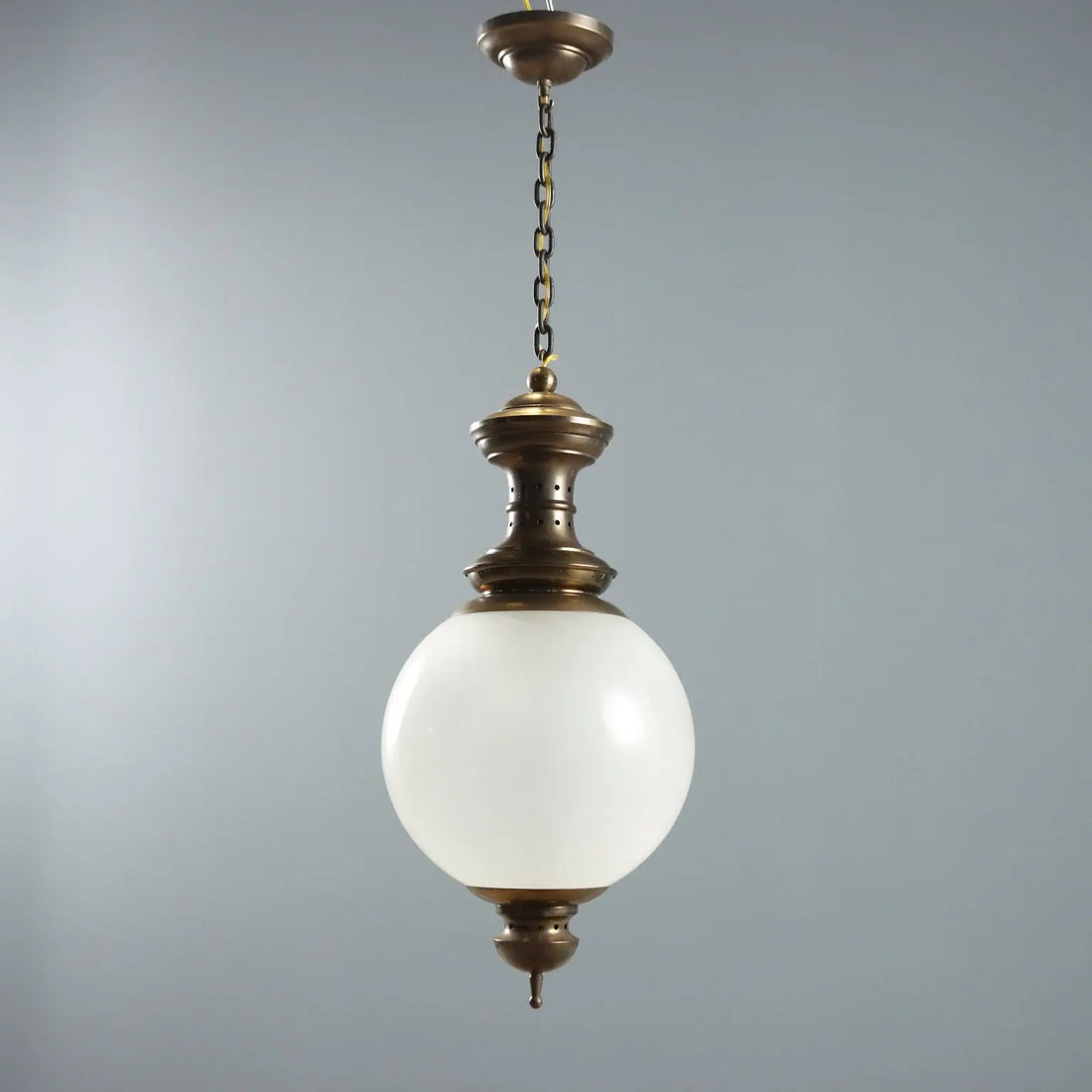 Vintage Ceiling Lamp Glass Brass Design Italy 1950s