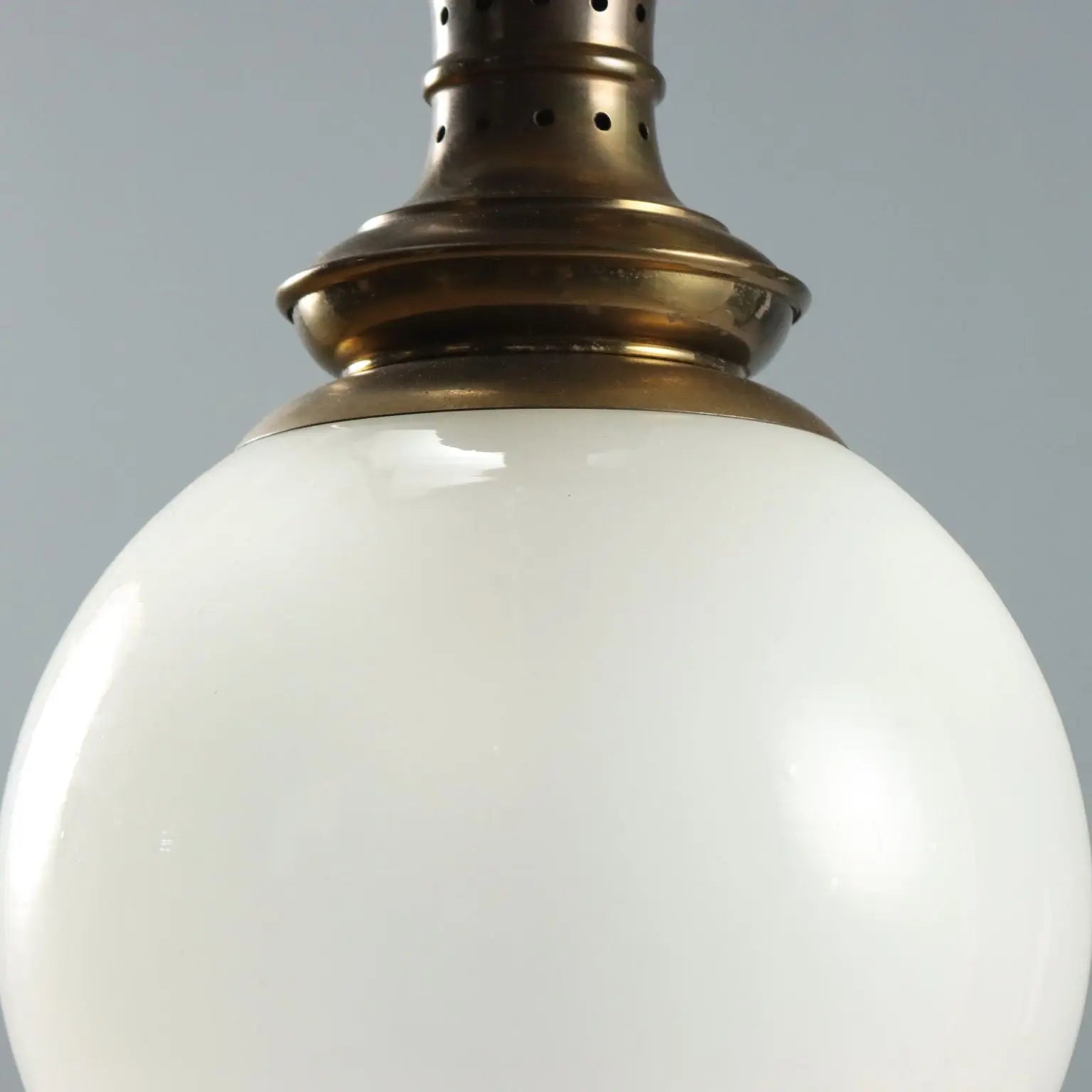 Vintage Ceiling Lamp Glass Brass Design Italy 1950s