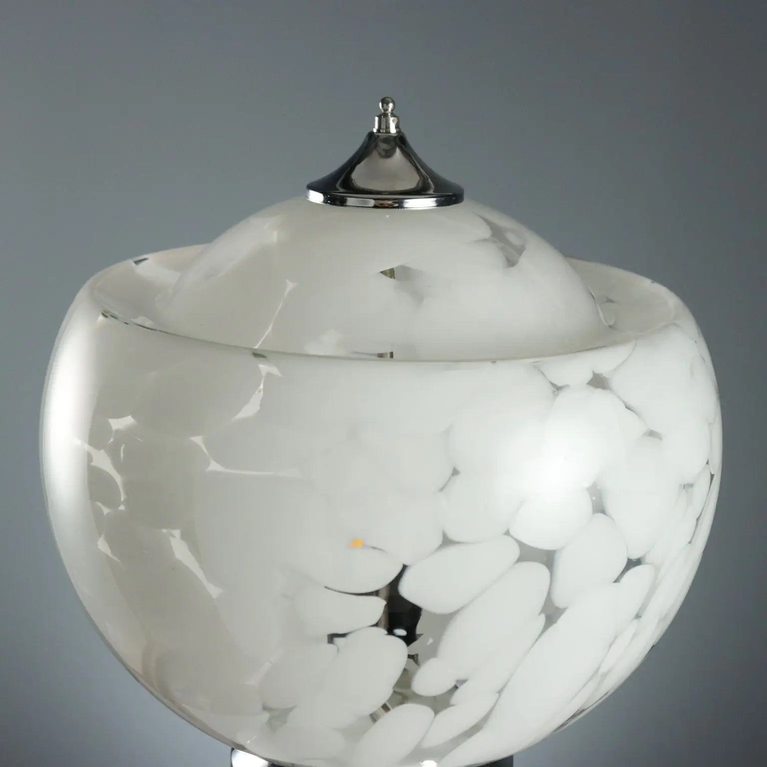 Vintage Lamp Chromed Metal Glass Design Italy 1970s