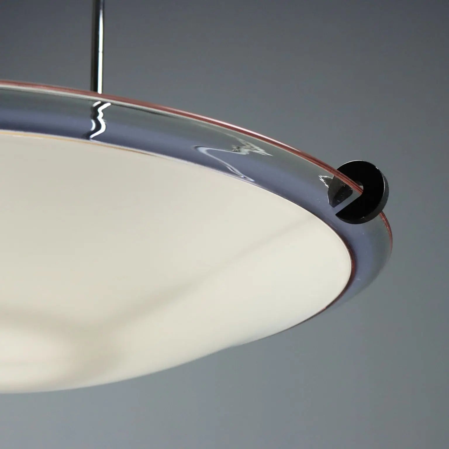 1980s Chandelier in Metal and Frosted Glass
