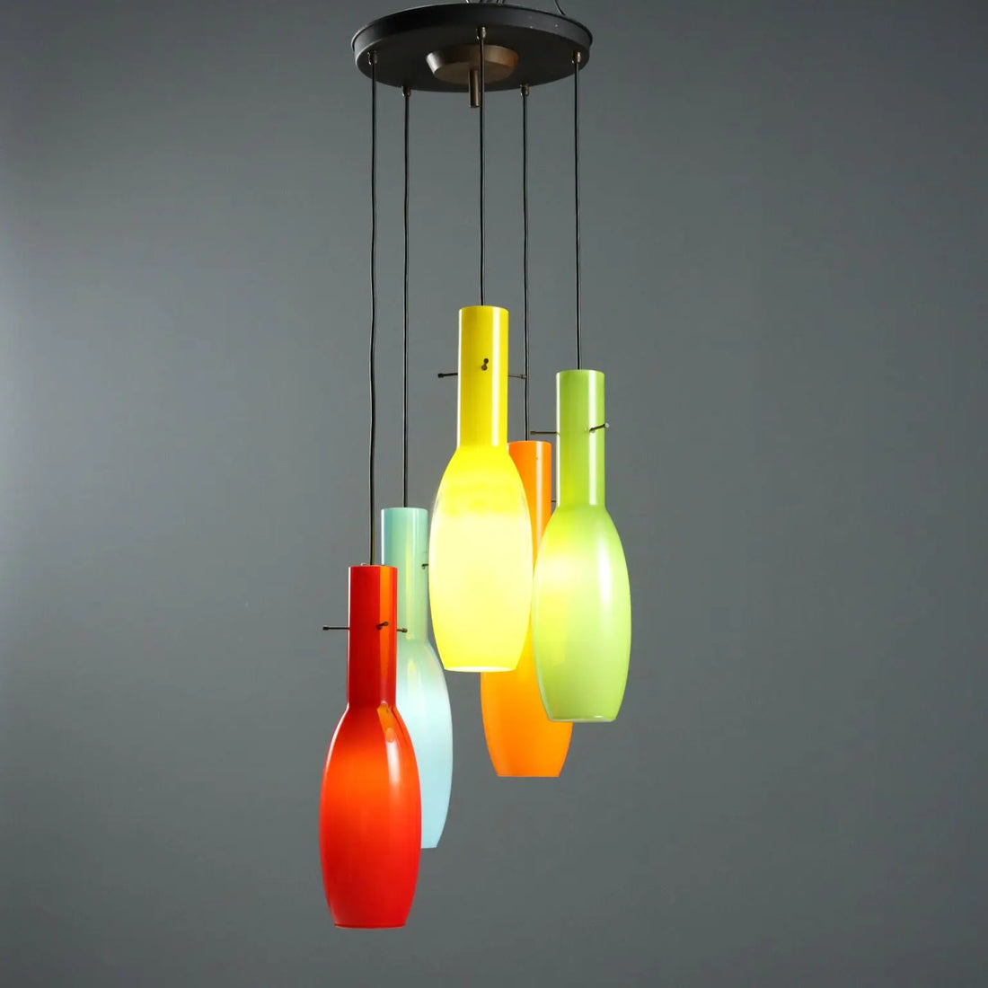 Vintage Lamp Coloured Glasses Design Italy 1960s