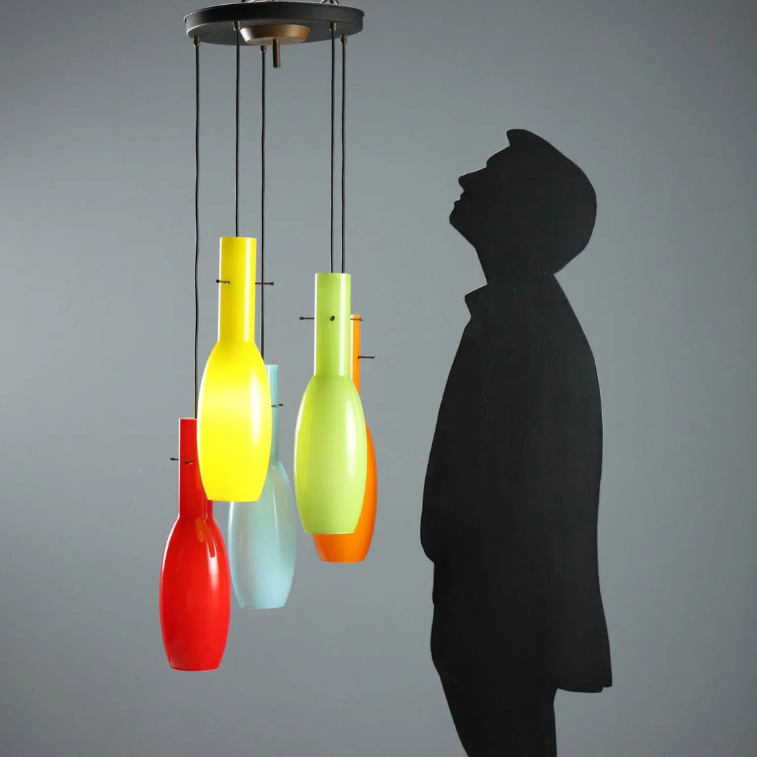 Vintage Lamp Coloured Glasses Design Italy 1960s