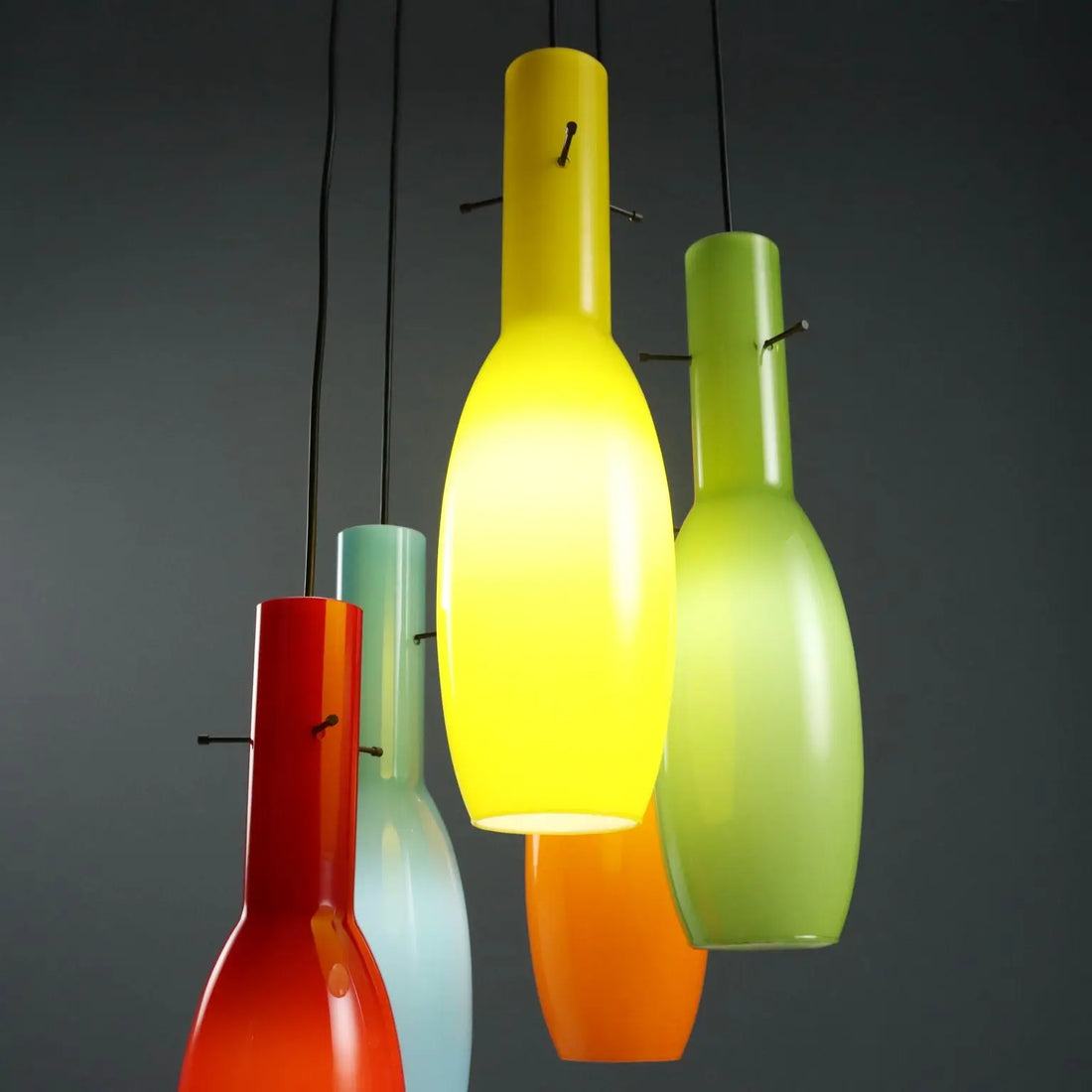 Vintage Lamp Coloured Glasses Design Italy 1960s