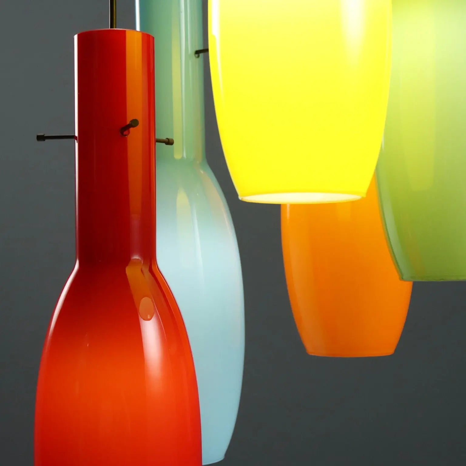 Vintage Lamp Coloured Glasses Design Italy 1960s