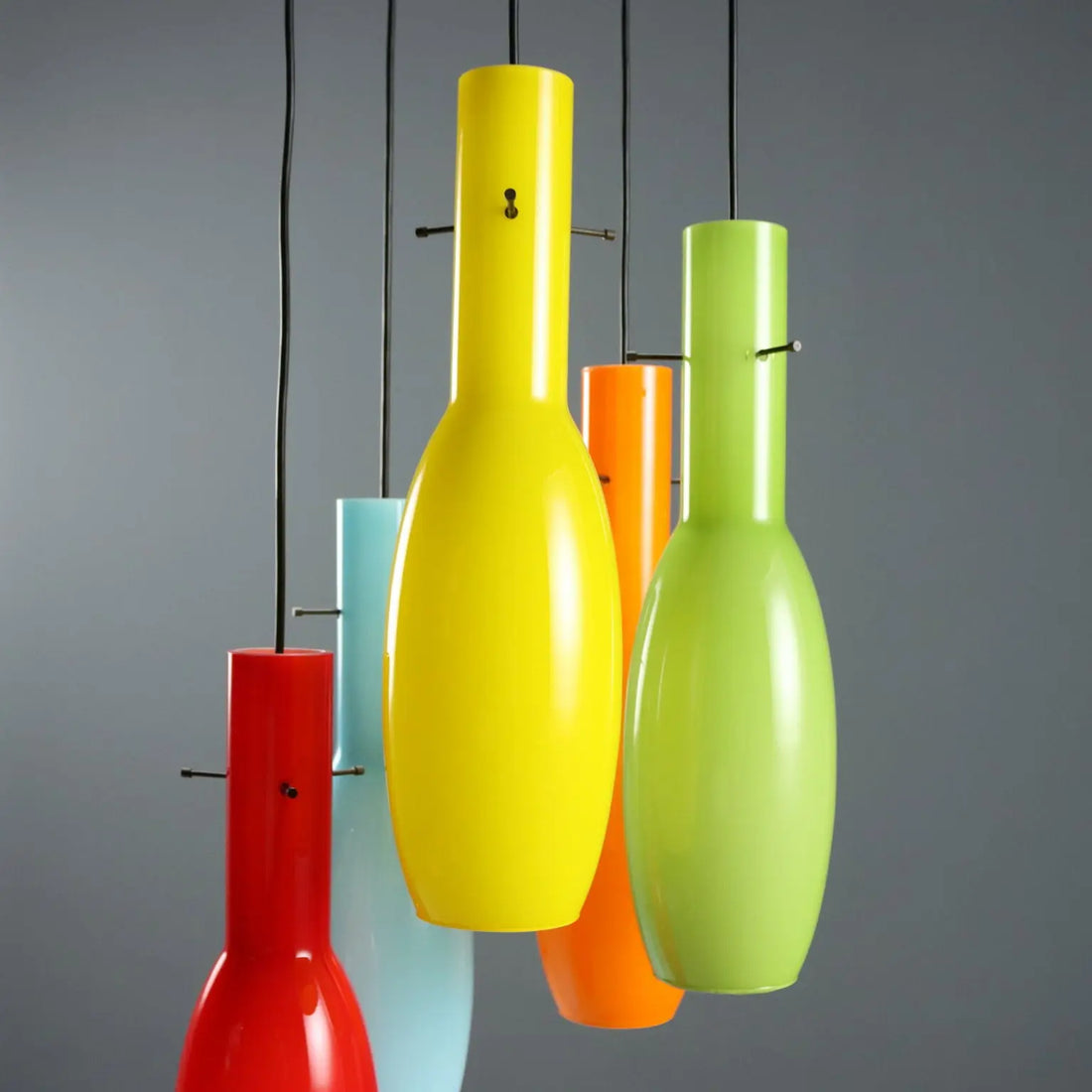 Vintage Lamp Coloured Glasses Design Italy 1960s