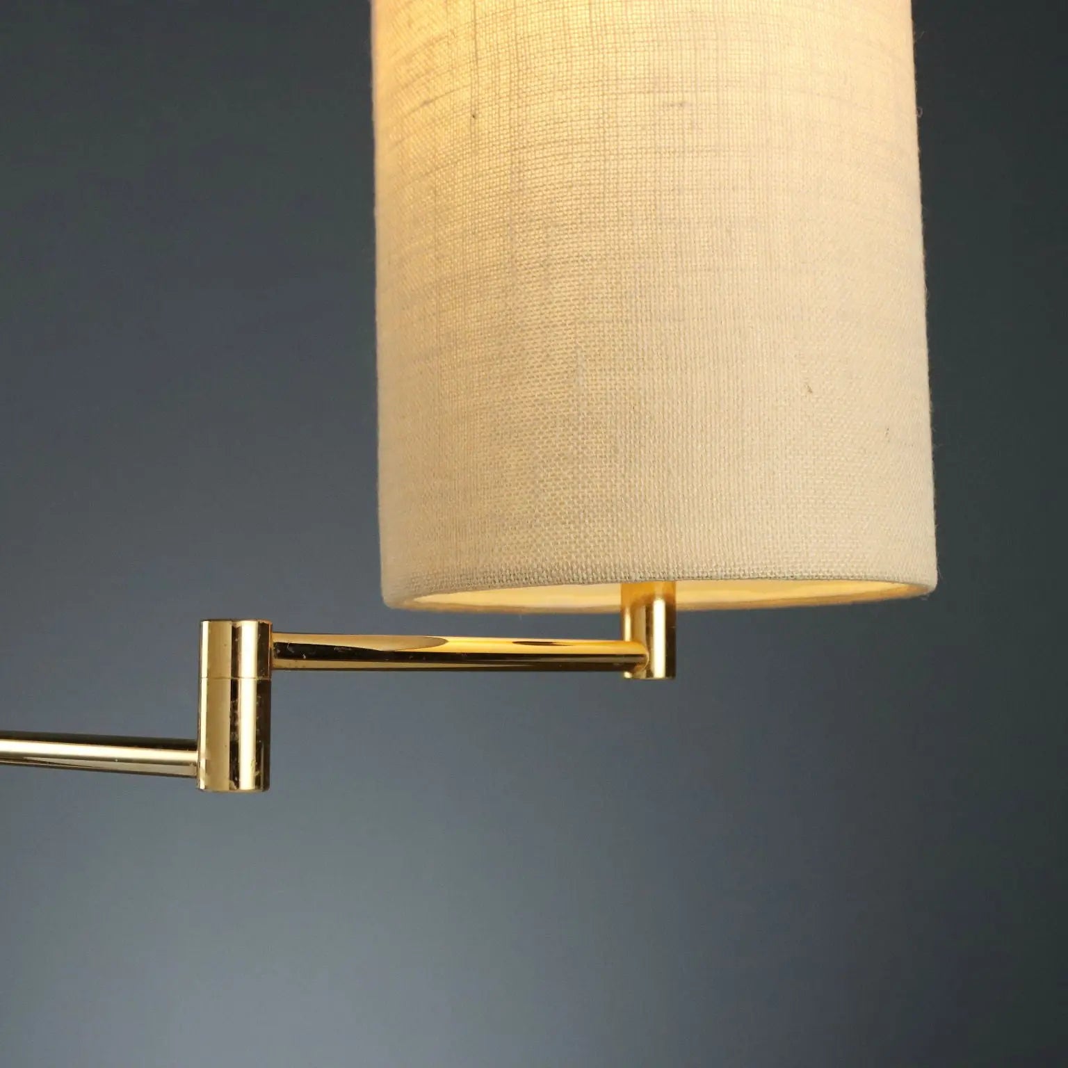 Vintage Table Lamp Metal Fabric Design Italy 1980s