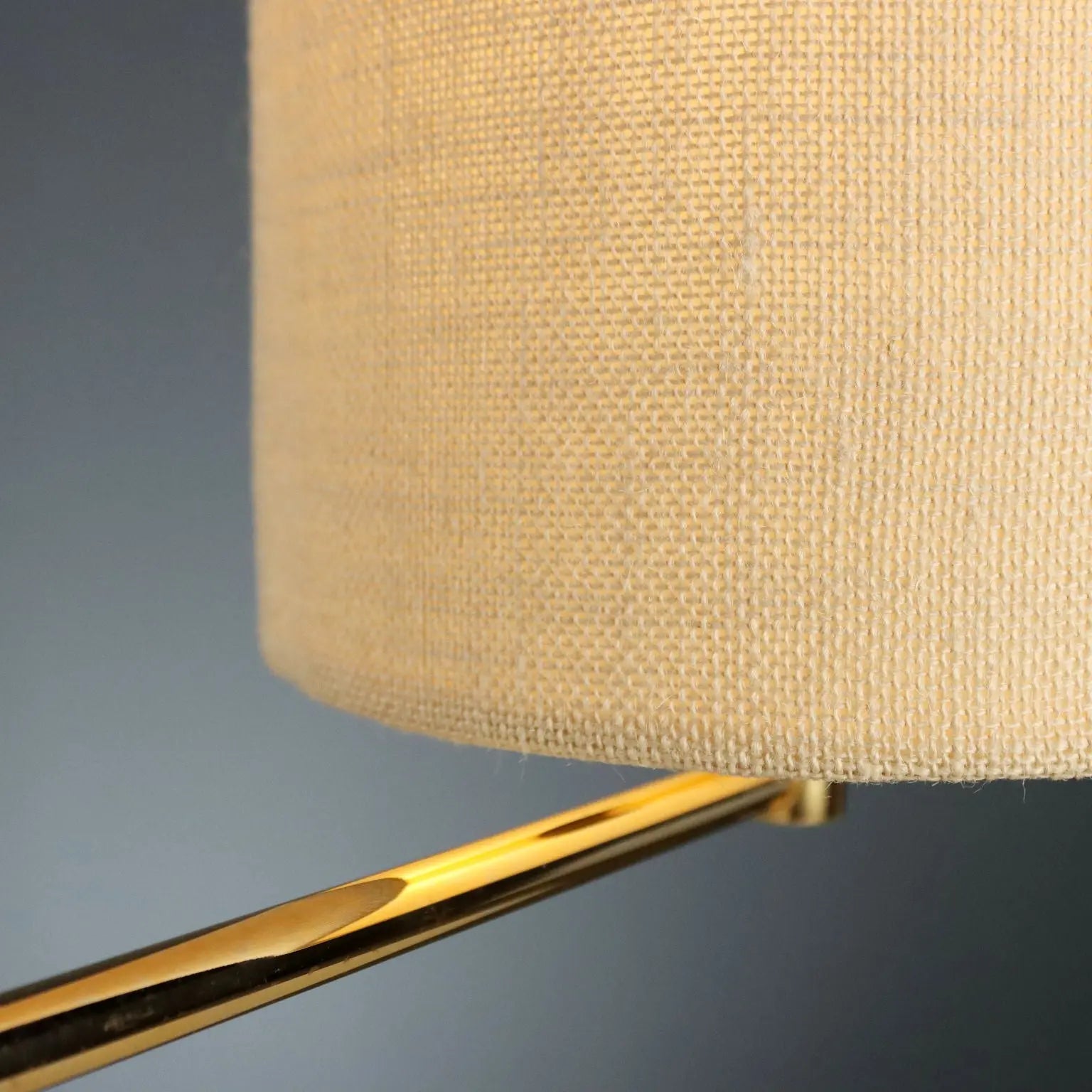 Vintage Table Lamp Metal Fabric Design Italy 1980s