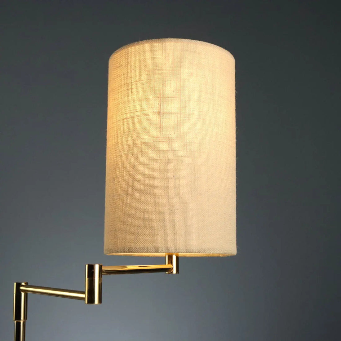 Vintage Table Lamp Metal Fabric Design Italy 1980s