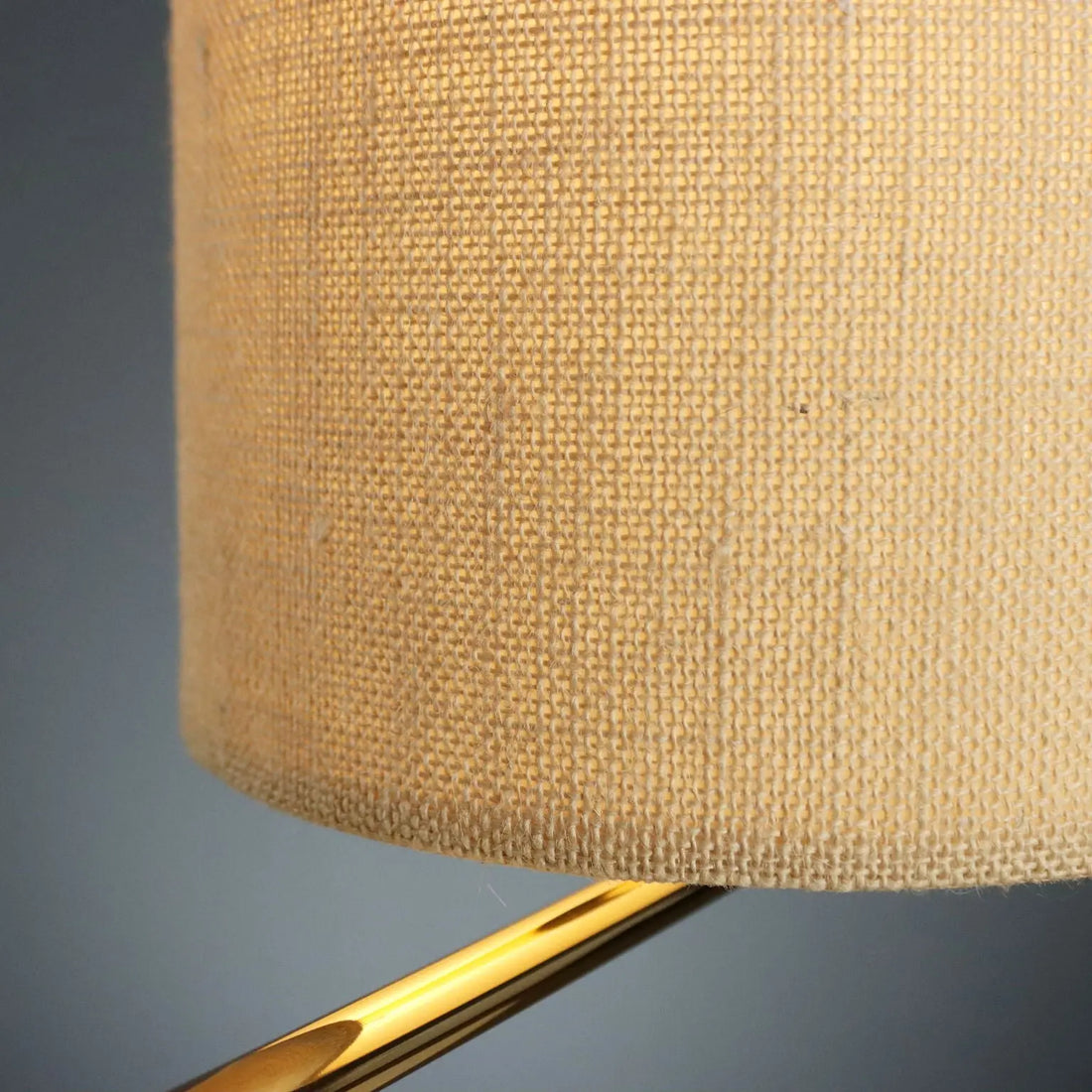 Vintage Table Lamp Metal Fabric Design Italy 1980s