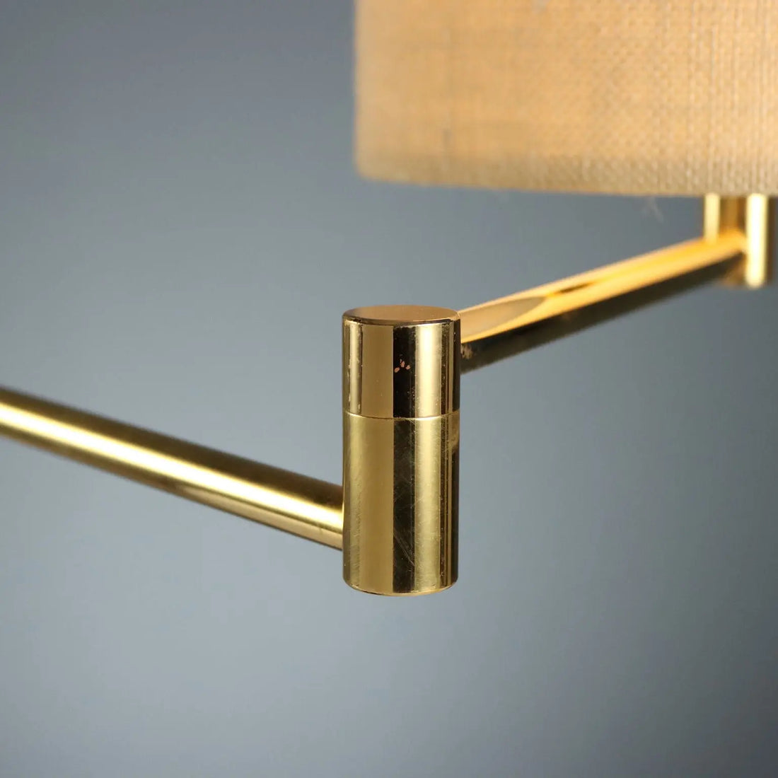Vintage Table Lamp Metal Fabric Design Italy 1980s