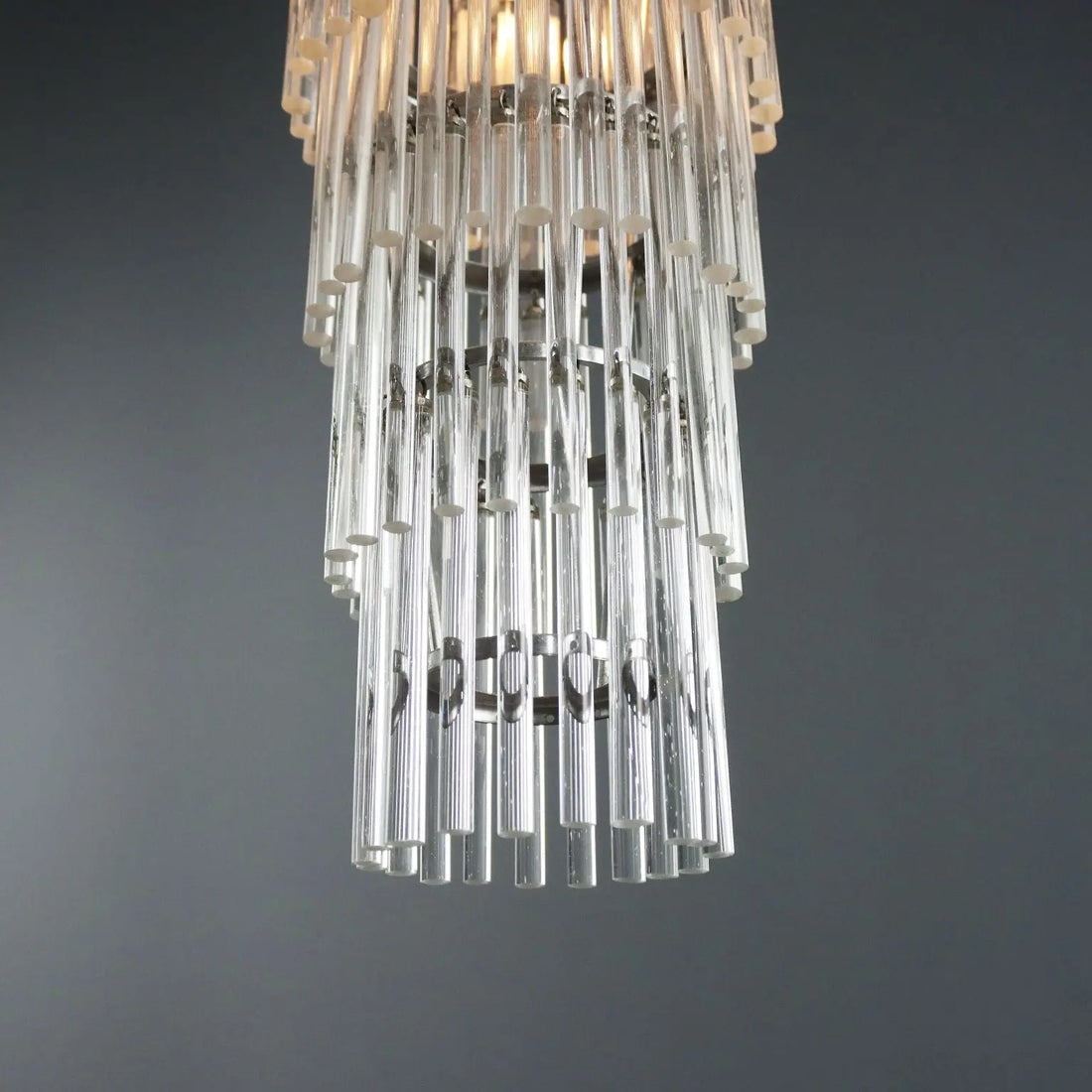 Vintage Ceiling Lamp Transparent Glass Design Italy 1990s
