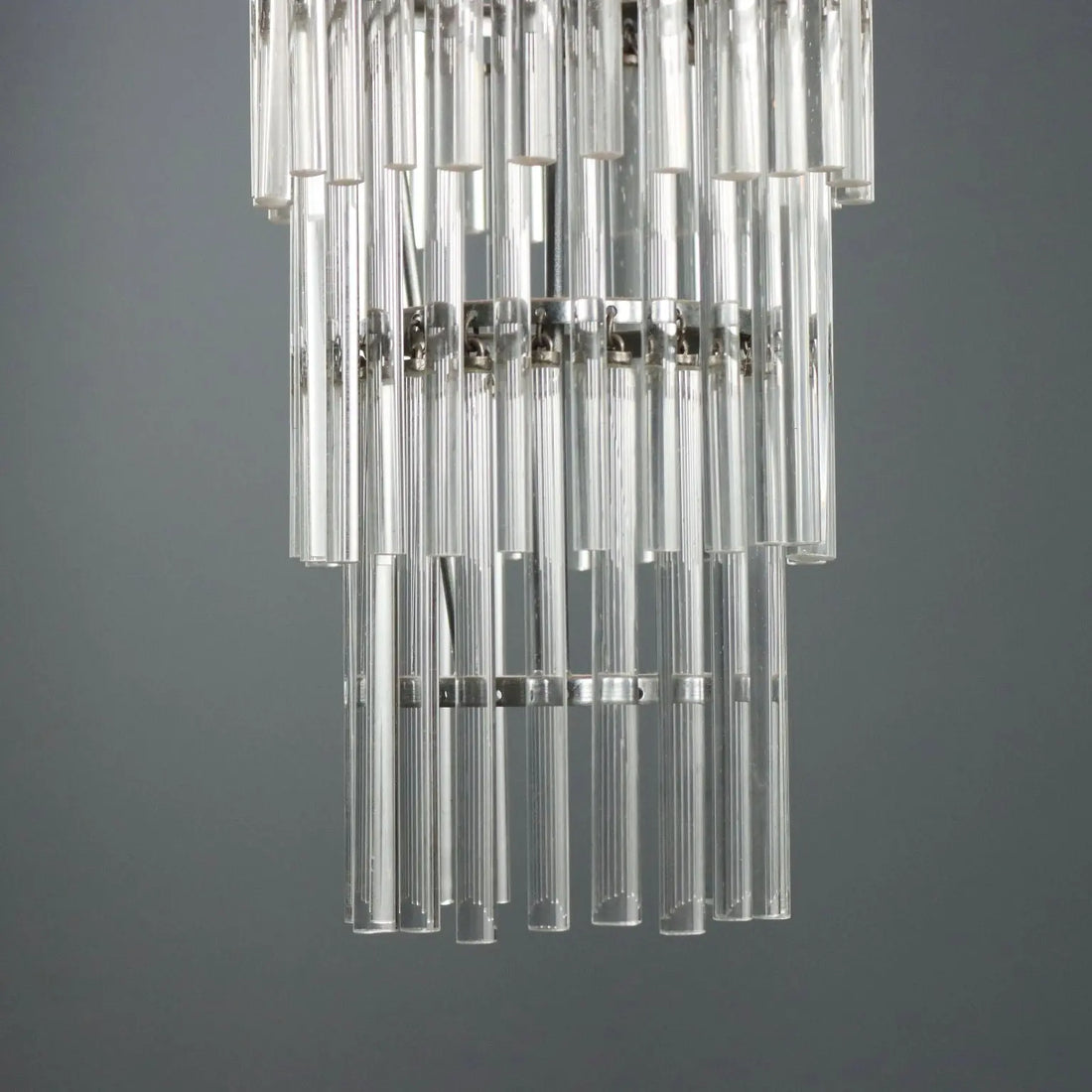 Vintage Ceiling Lamp Transparent Glass Design Italy 1990s