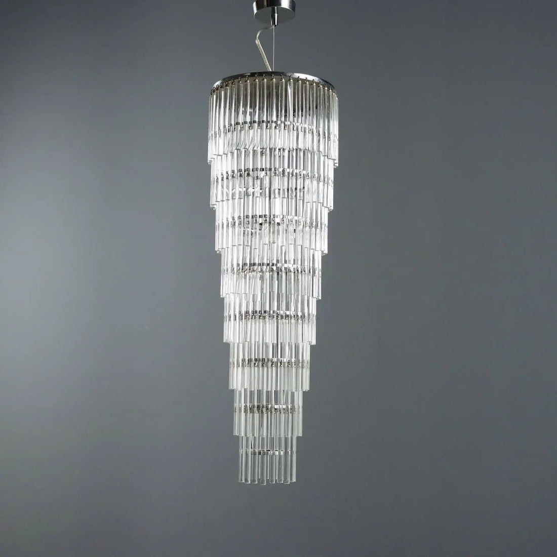 Vintage Ceiling Lamp Transparent Glass Design Italy 1990s