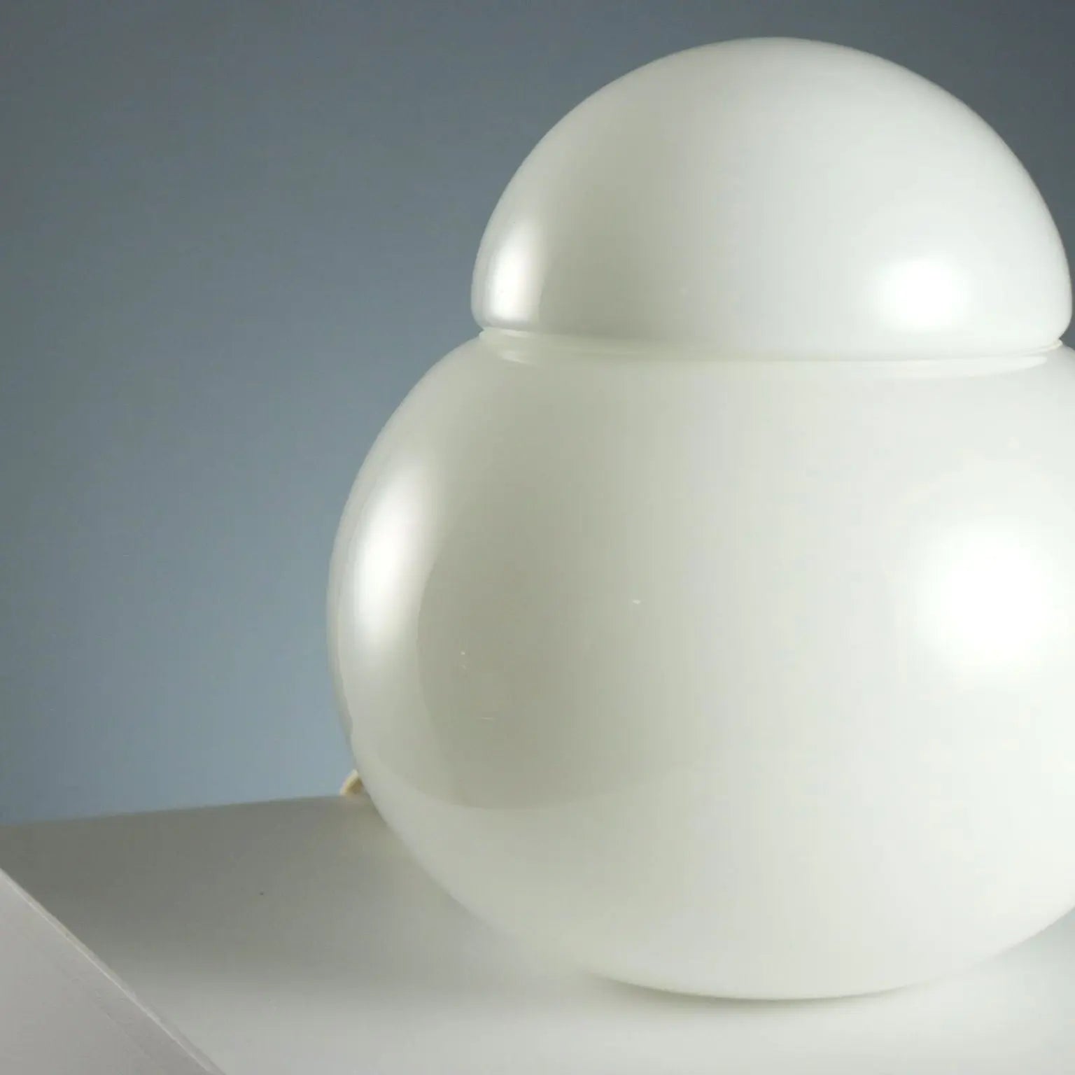 Vintage Lamp Candle Daruma Glass Design Italy 1980s